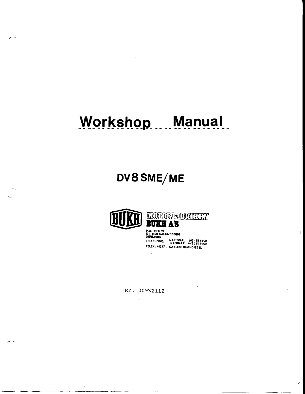 BUKH DV8 SME, DV8 ME Workshop Manual - ManualMachine.com