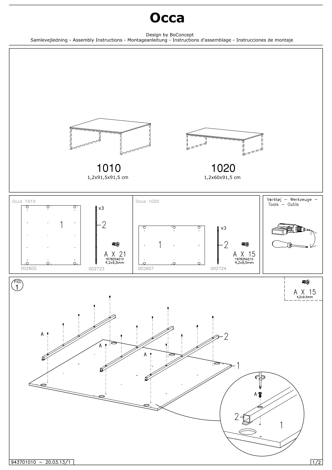 BoConcept 1020, 1010 Assembly Instruction