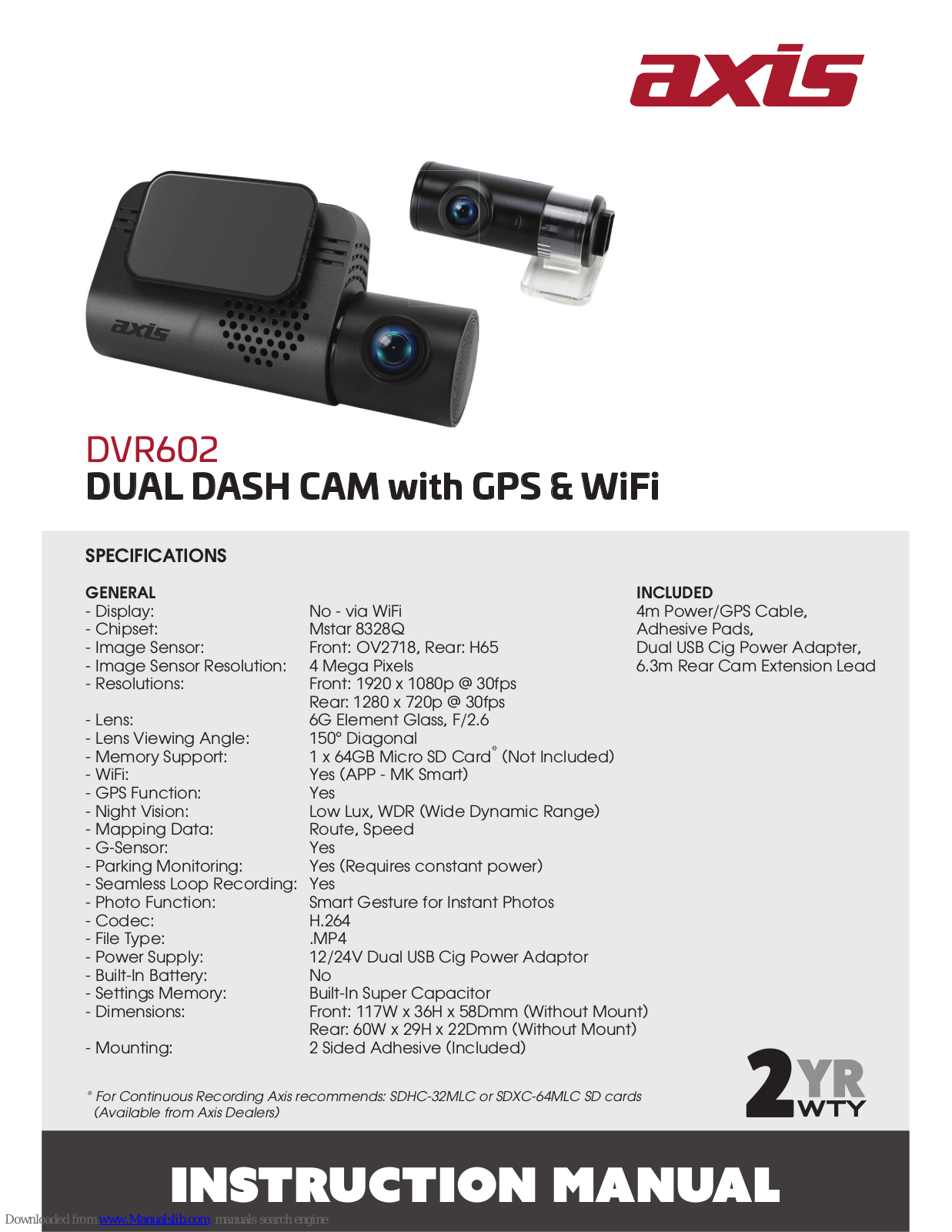 Axis DVR602, DVR601 Instruction Manual