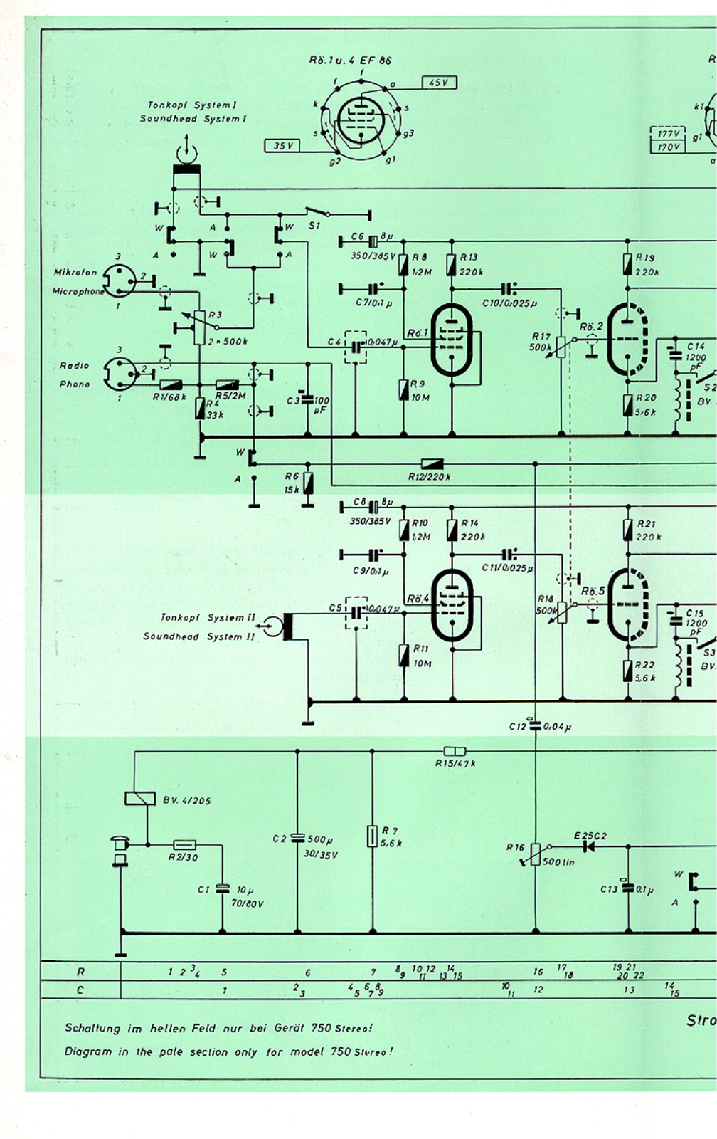 Uher CV-750, CV-720, 750 Schematic