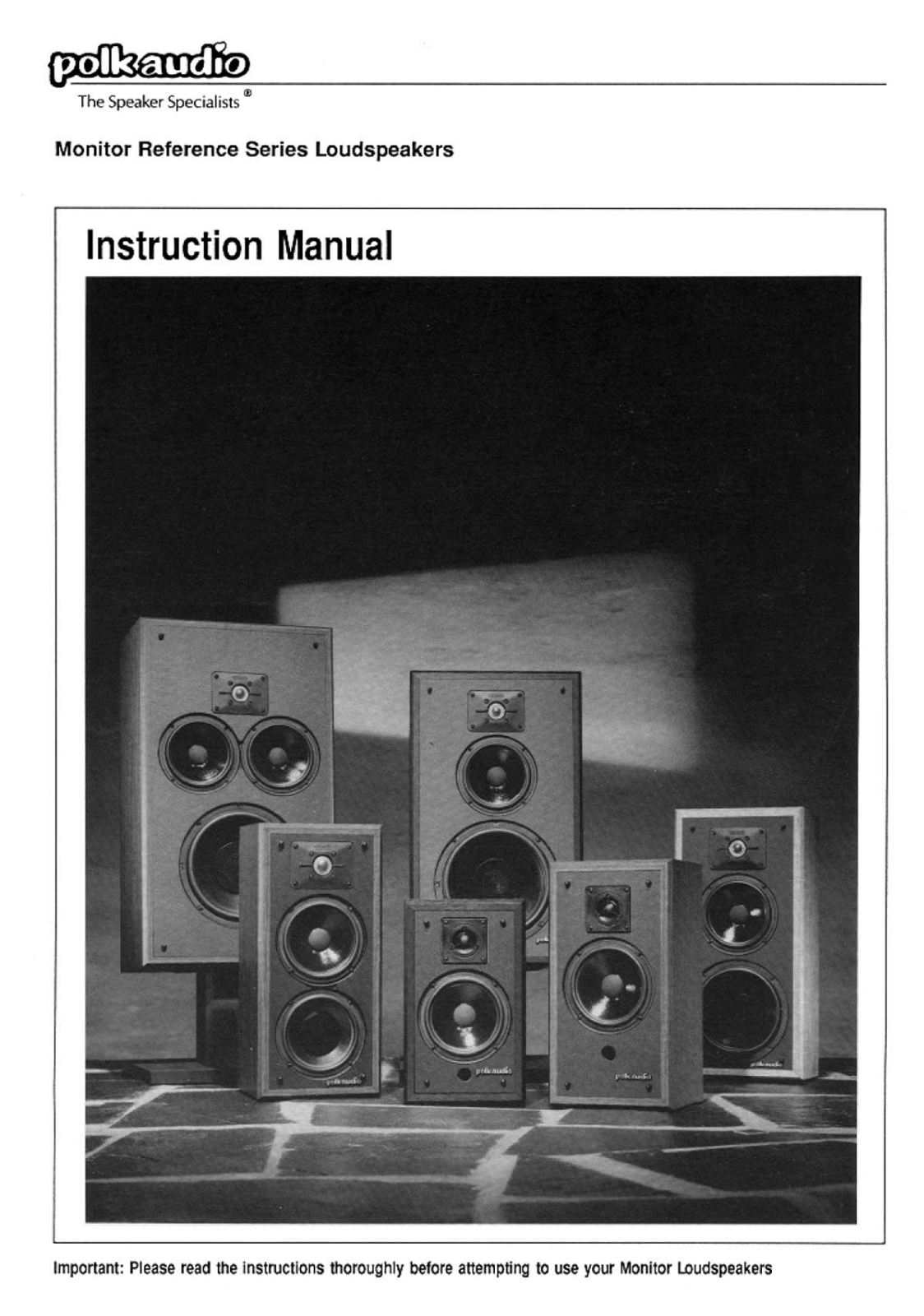 Polk Monitor 7-C Owners manual