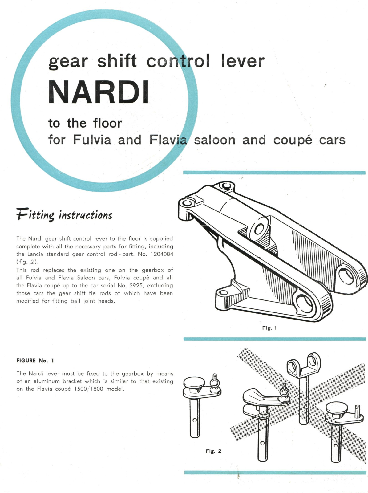 Lancia Fulvia 1964, Flavia 1964 User Manual