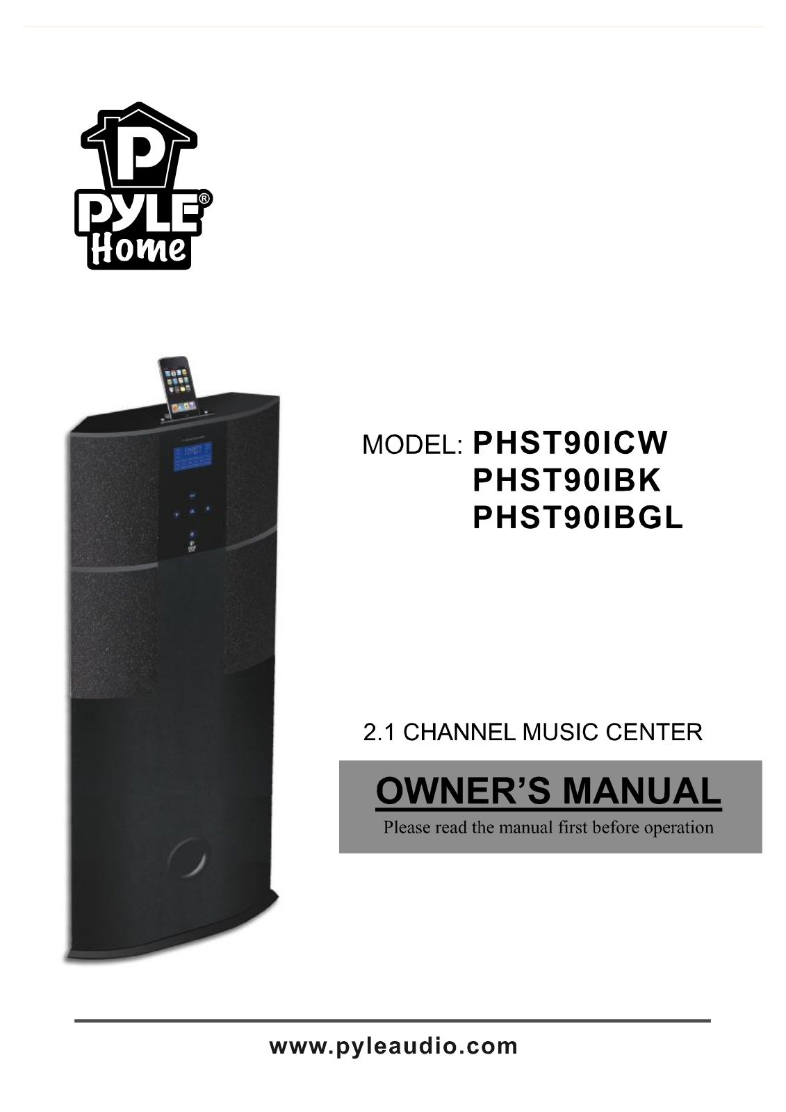 PYLE Audio PHST90ICW, PHST90IBGL, PHST90IBK User Manual