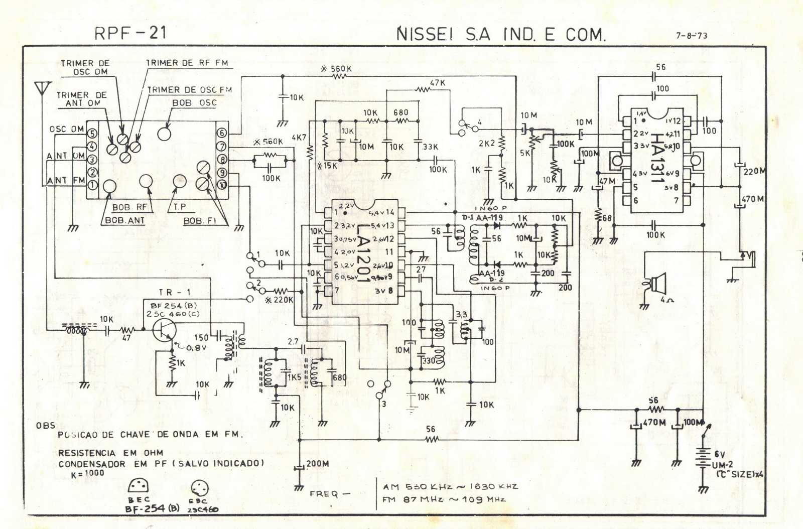 NISSEI RPF-21 Schematic