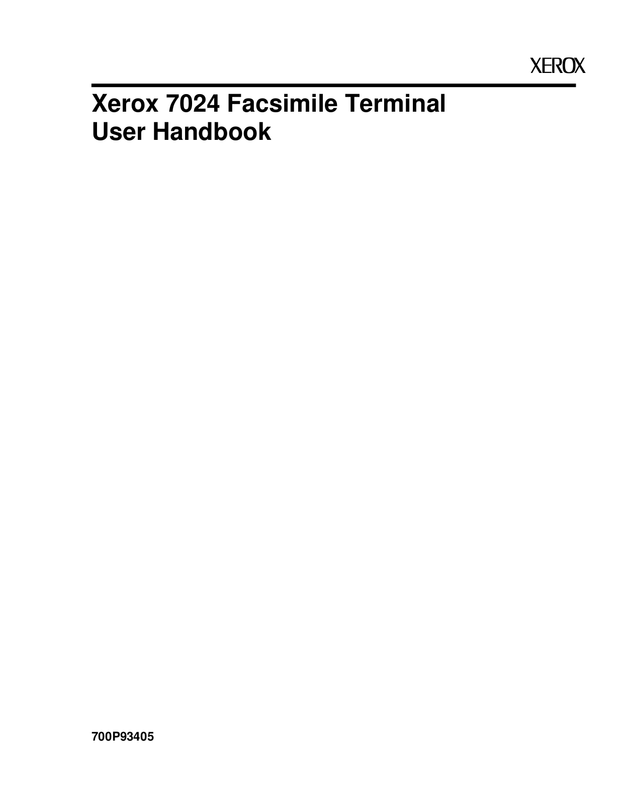 Xerox 7024 User Manual