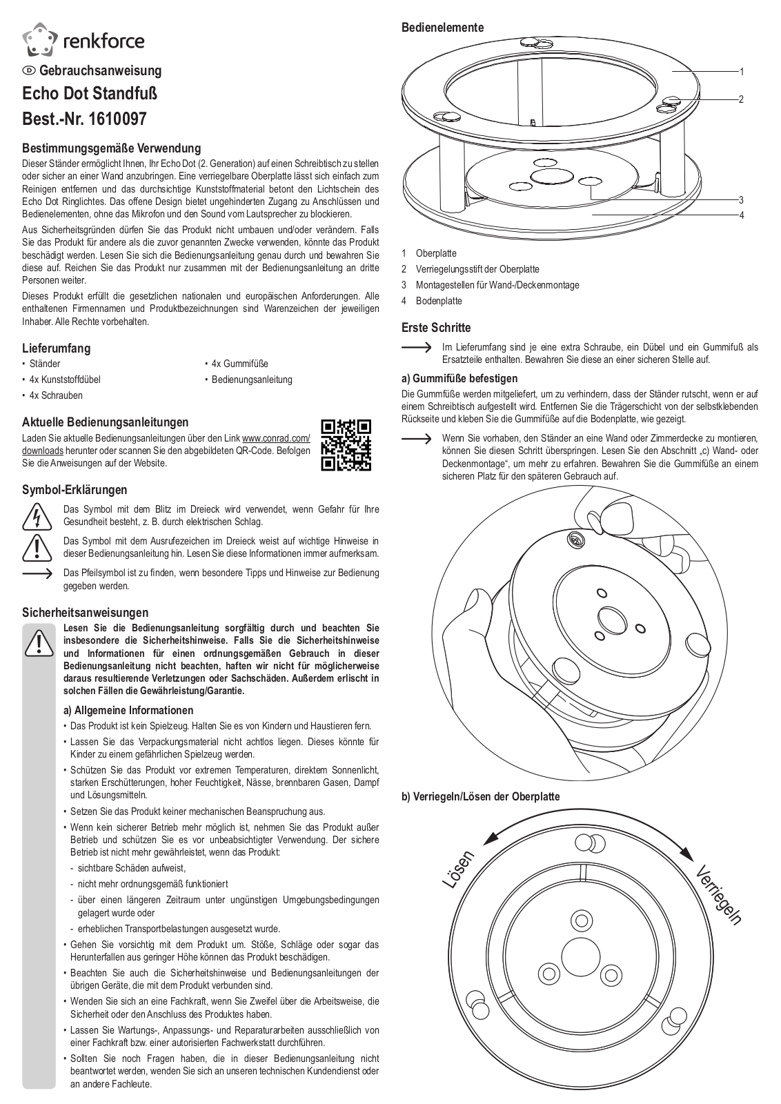 Renkforce 1610097 Operating Instructions Manual