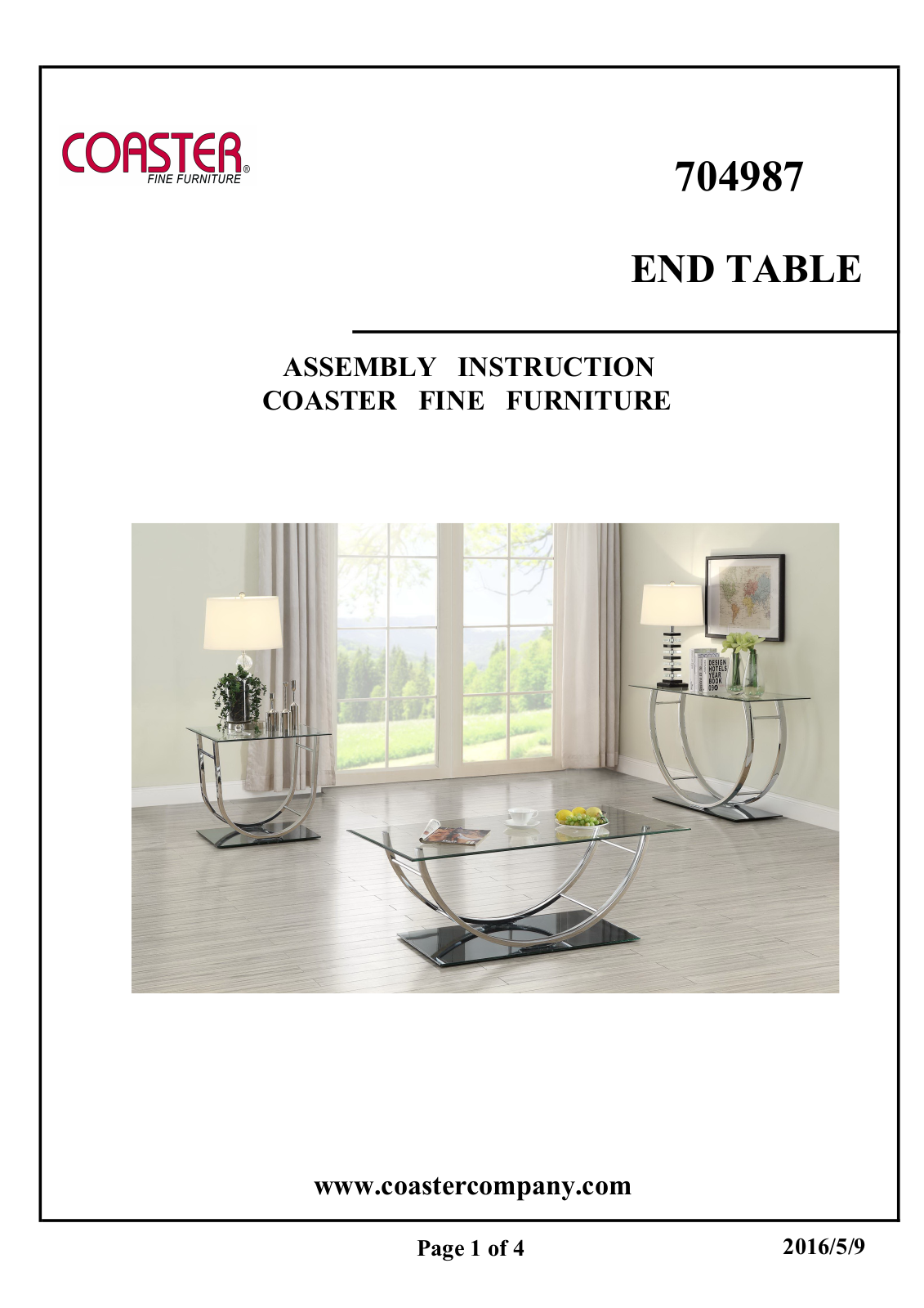 Coaster 704987 Assembly Guide