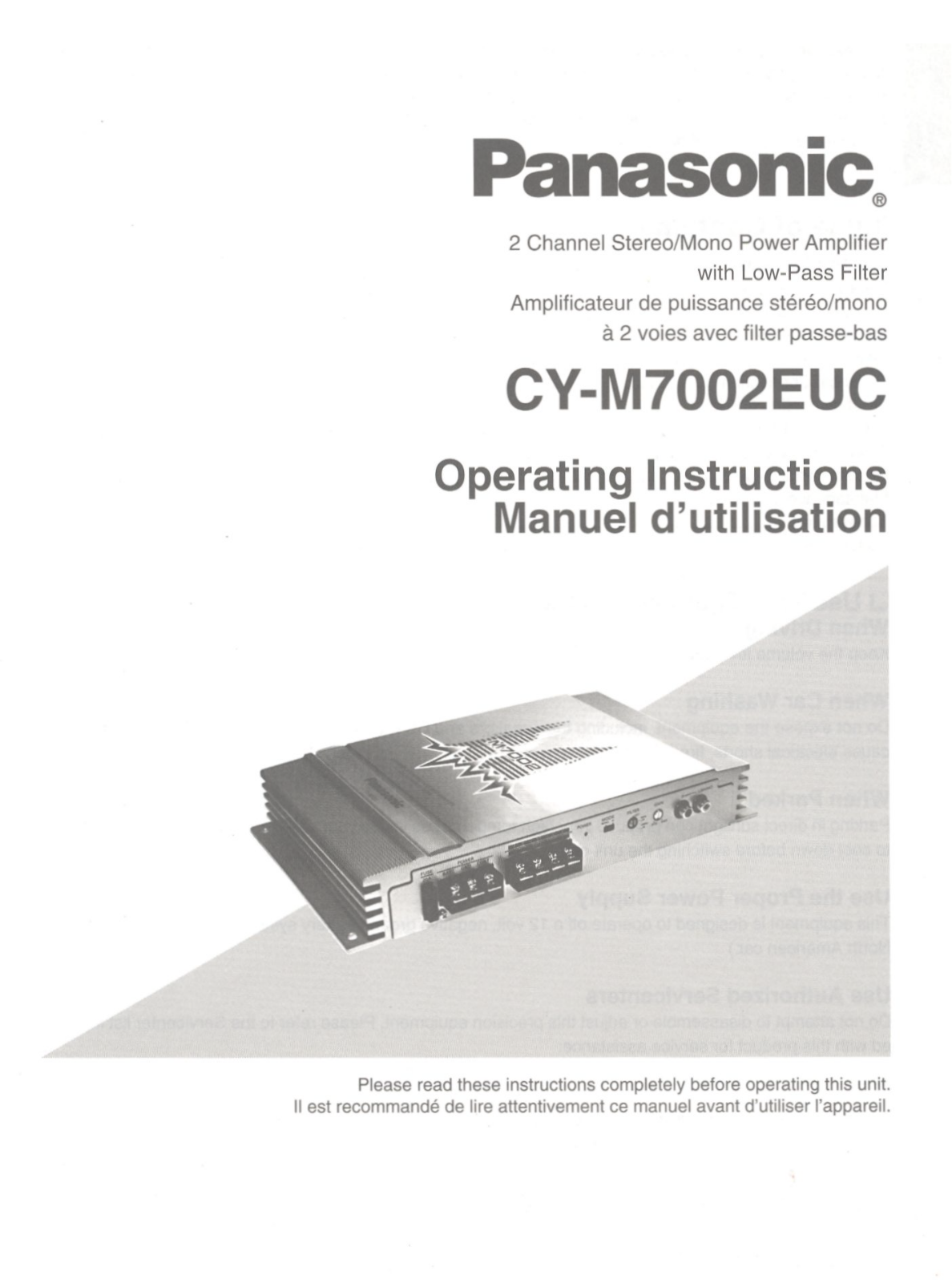 Panasonic CY-M7002EUC User Manual