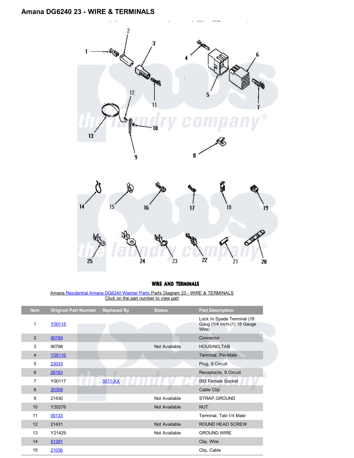 Amana DG6240 Parts Diagram