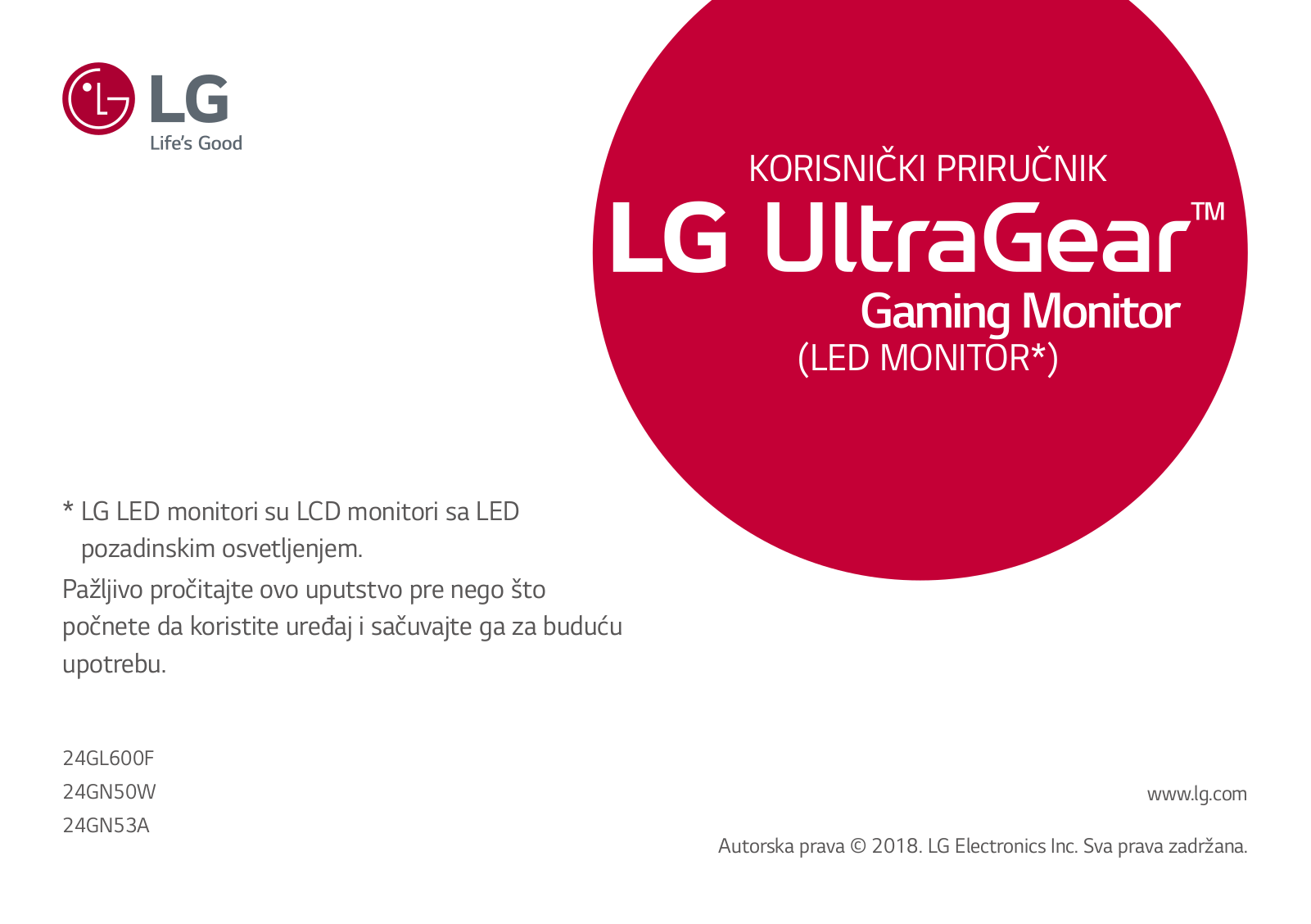 LG 24GL600F-B Owner's Manual