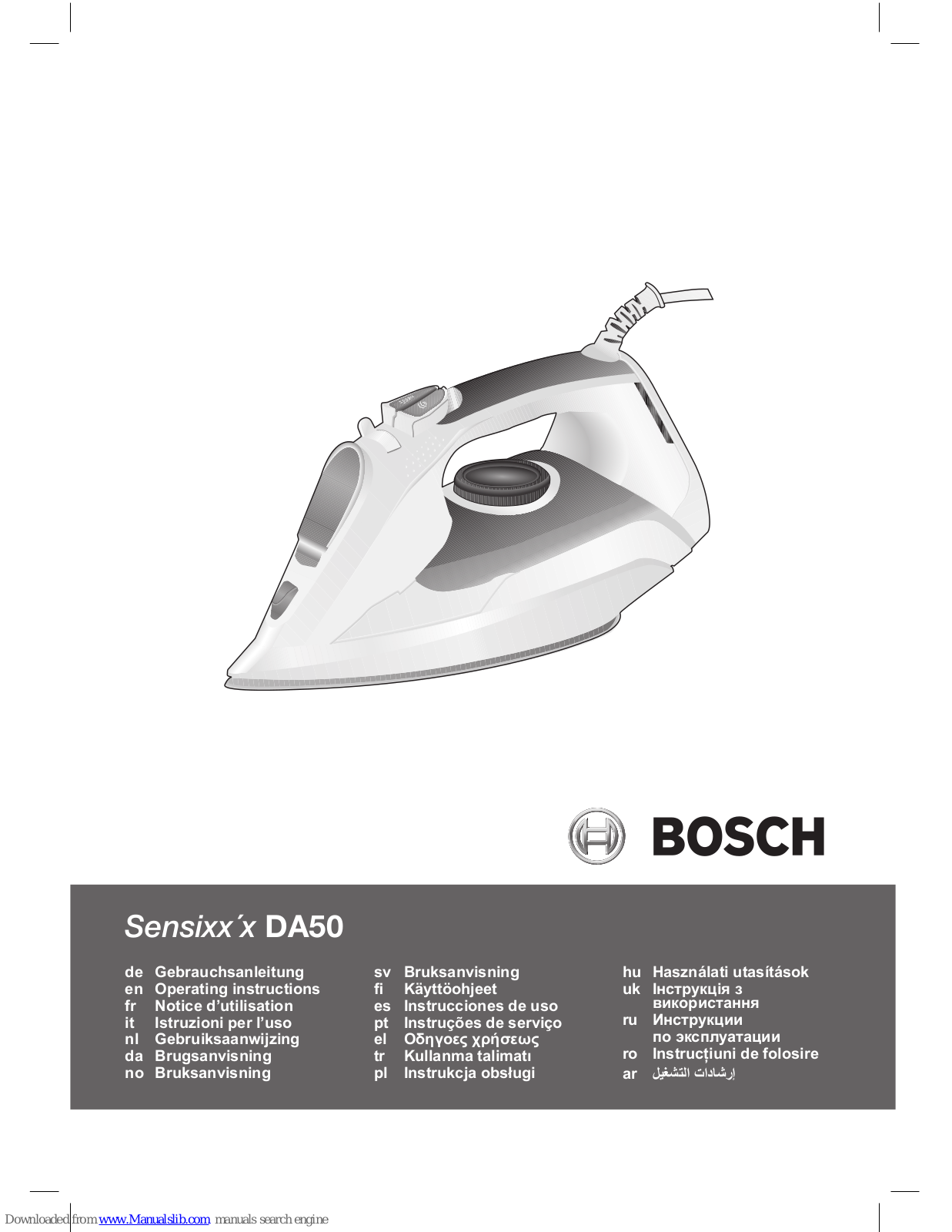 Bosch Sensixx x DA50 Operating Instructions Manual