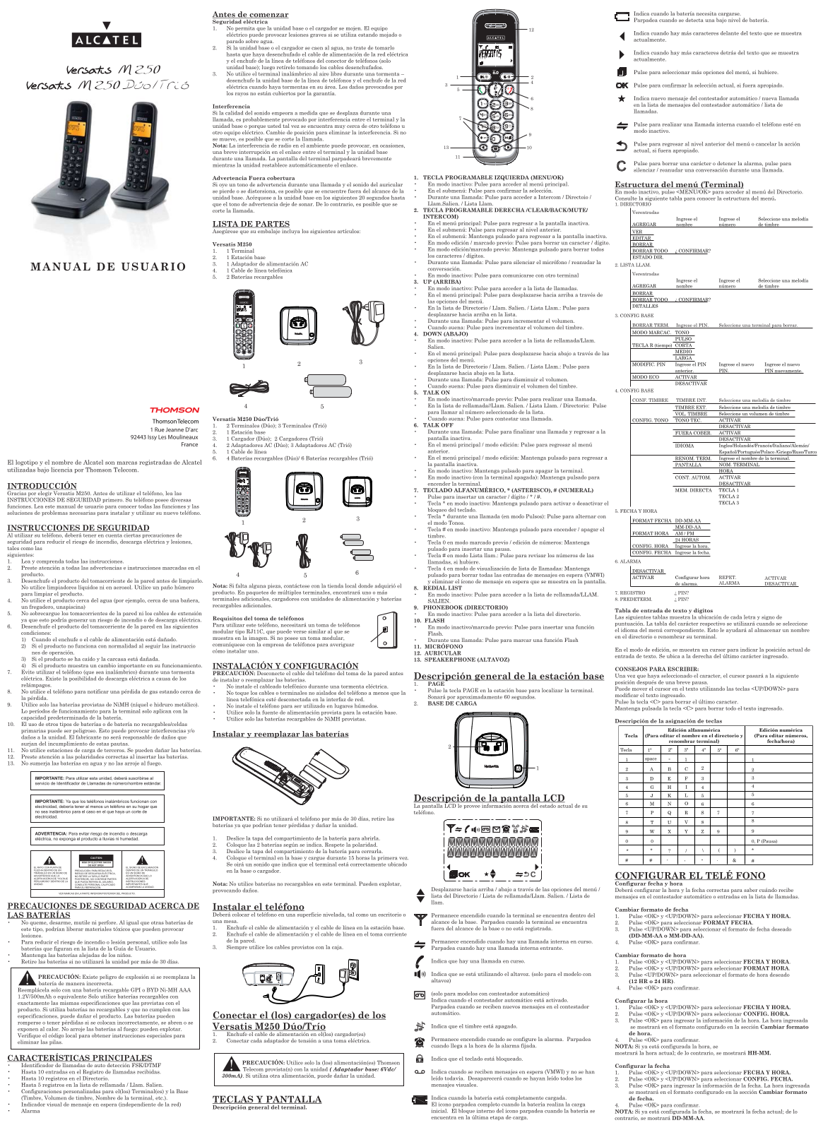 Alcatel VERSATIS M250 User Manual