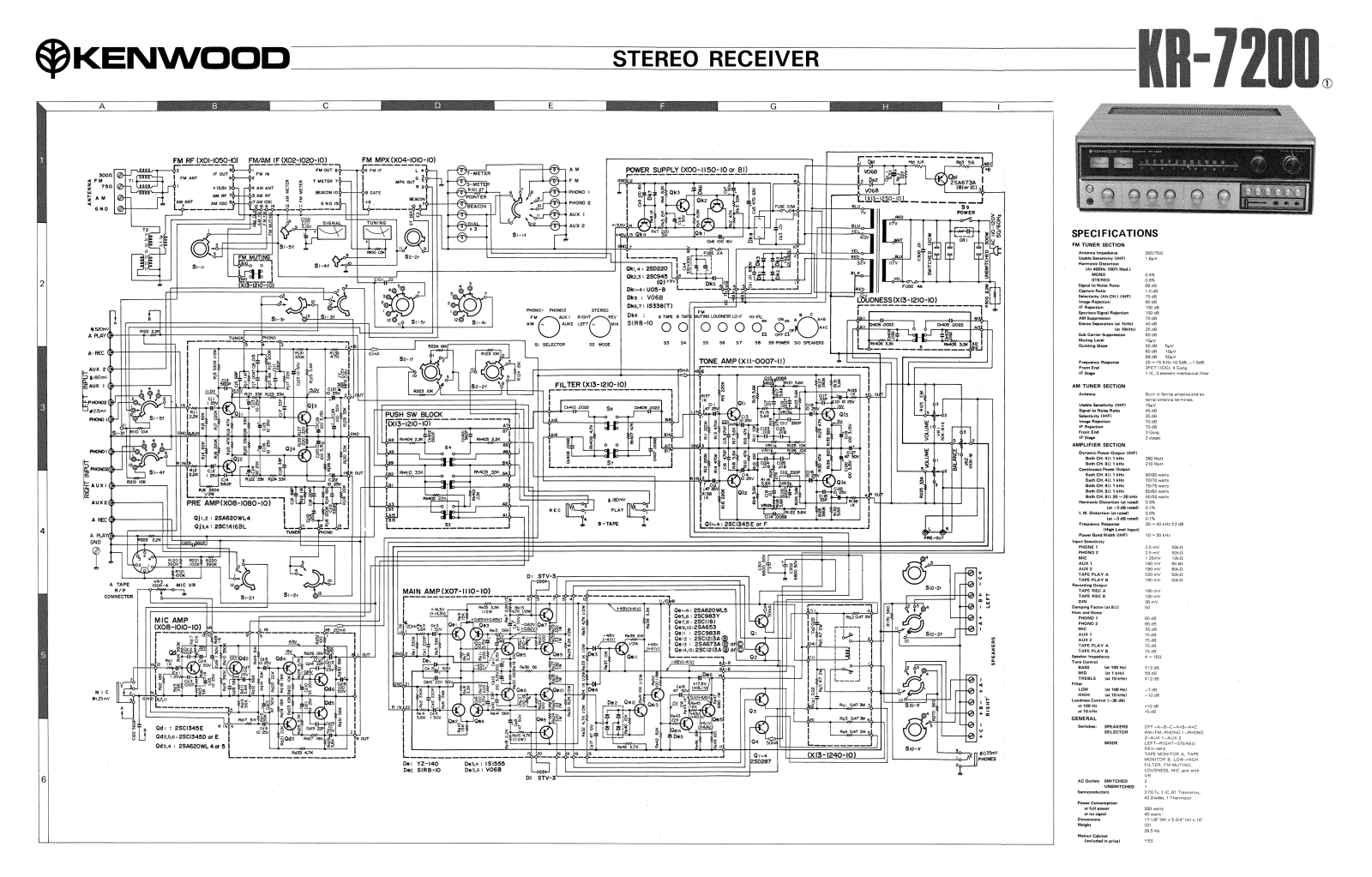 Kenwood KR-7200 Schematic