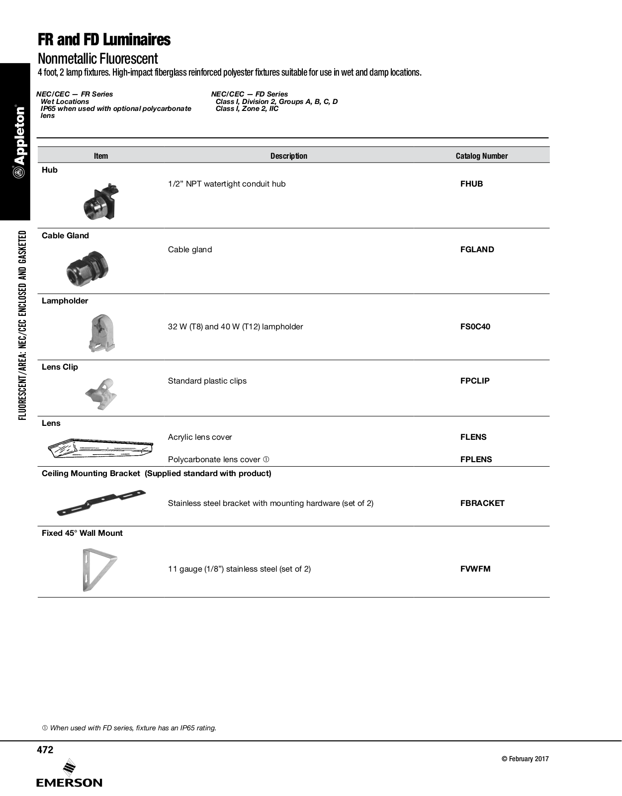 Appleton FR  Luminaires, FD Luminaires Catalog Page