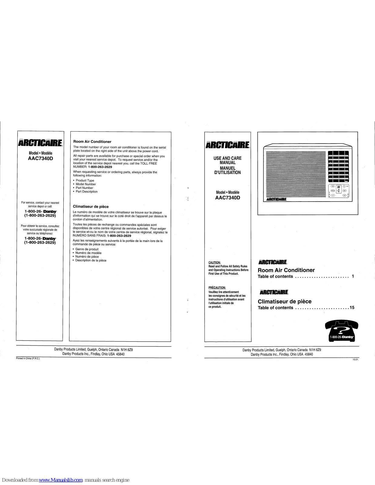 Danby AAC7340D Use And Care Manual