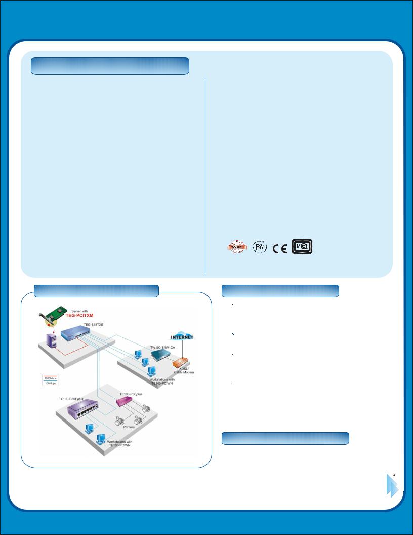 Trendnet TEG-PCITXM Datasheet