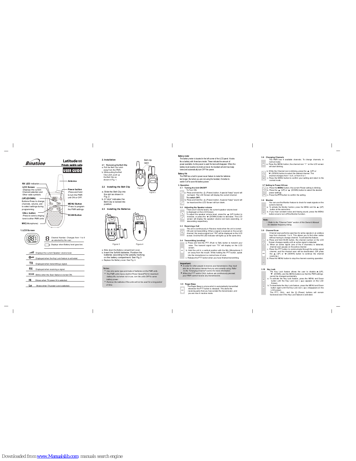 Binatone Latitude 105 User Manual