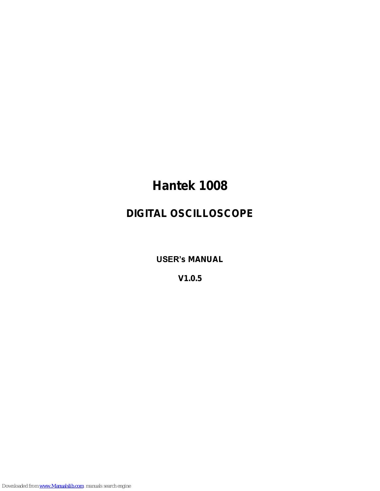 Hantek 1008 User Manual