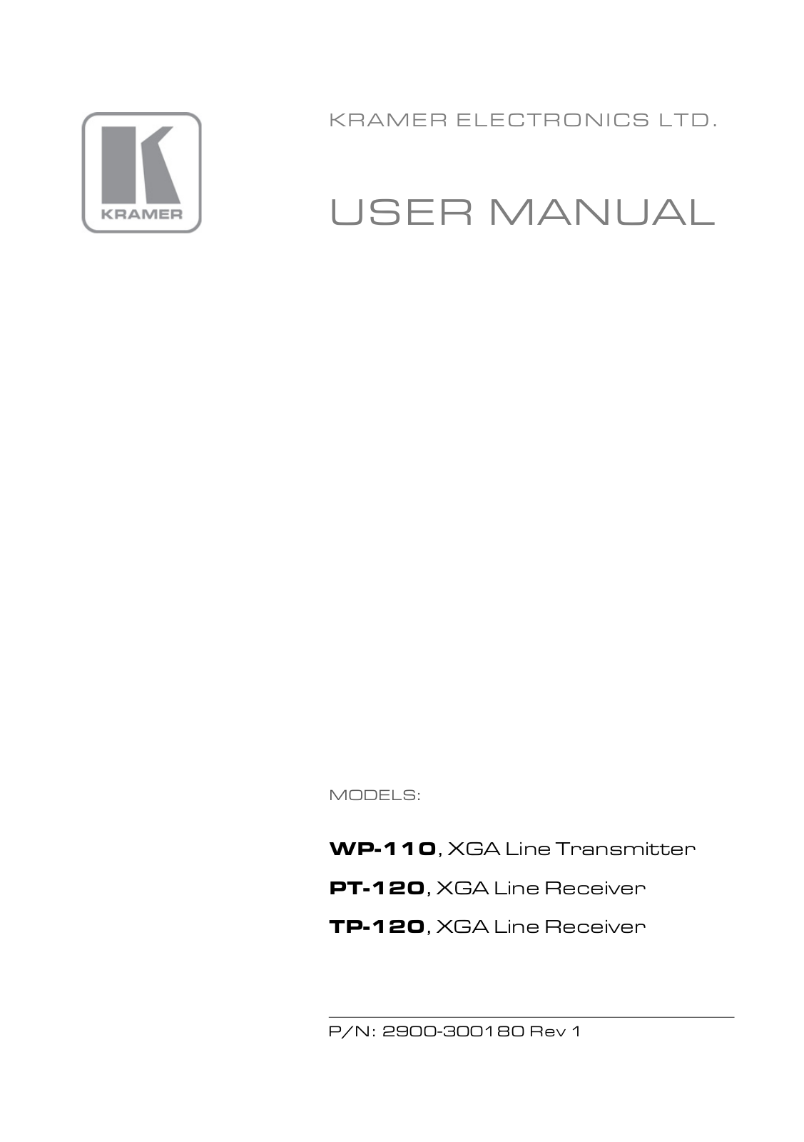 Kramer TP-120 User manual