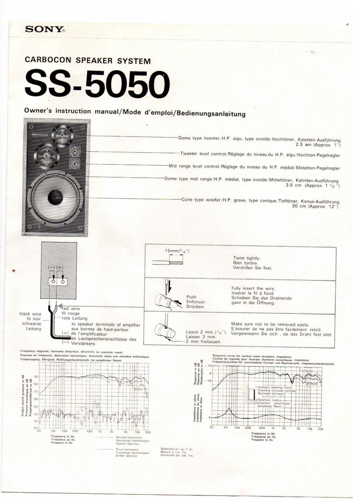 Sony SS-5050 User Manual