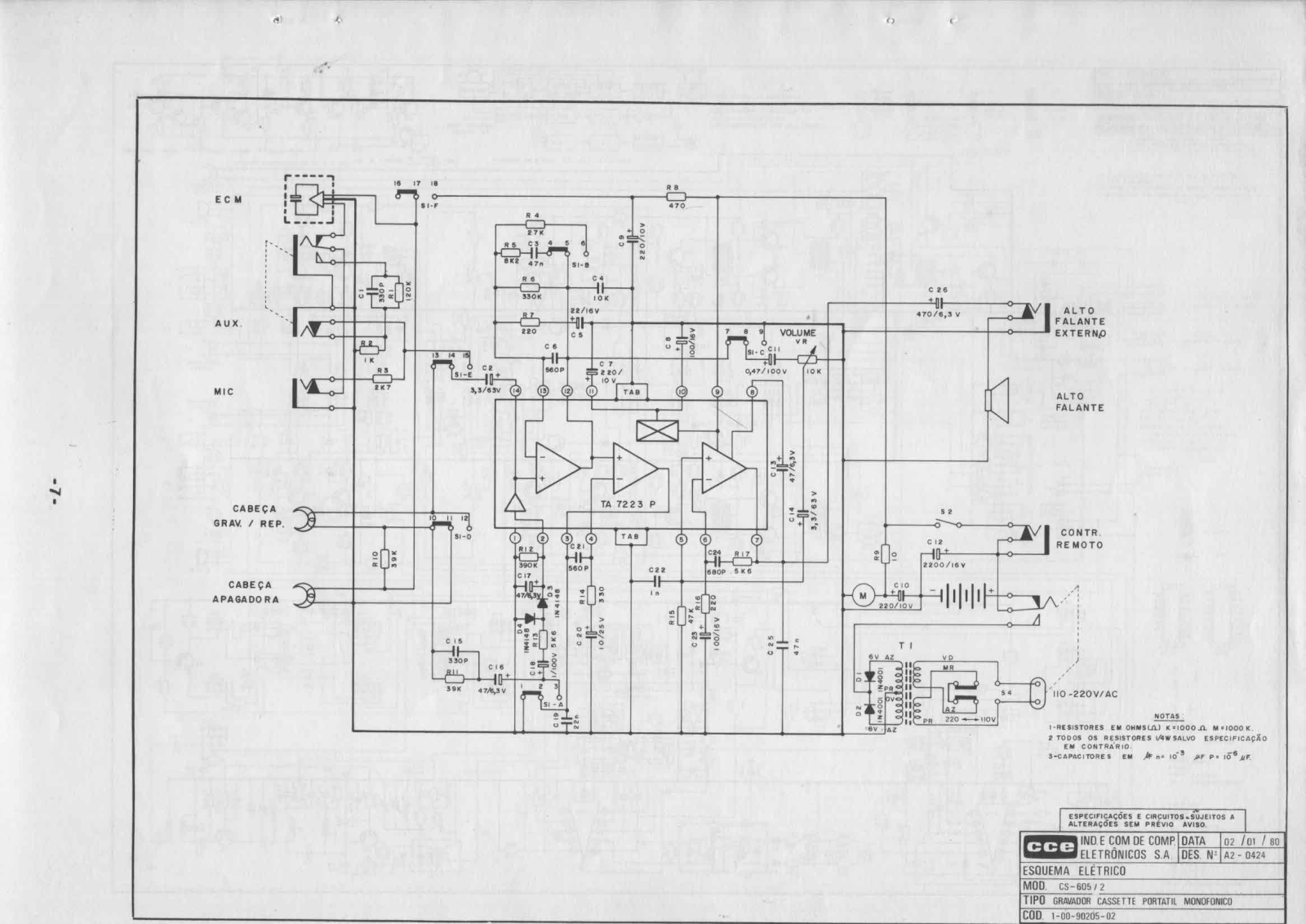 CCE CS-605 Schematic