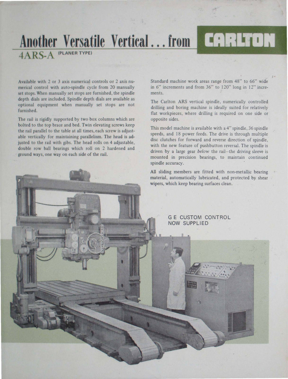 Carlton Machine Tool Type 4ARS-A Vertical Drilling, Tapping and Boring Machine Drill, Radial - ManualMachine.com