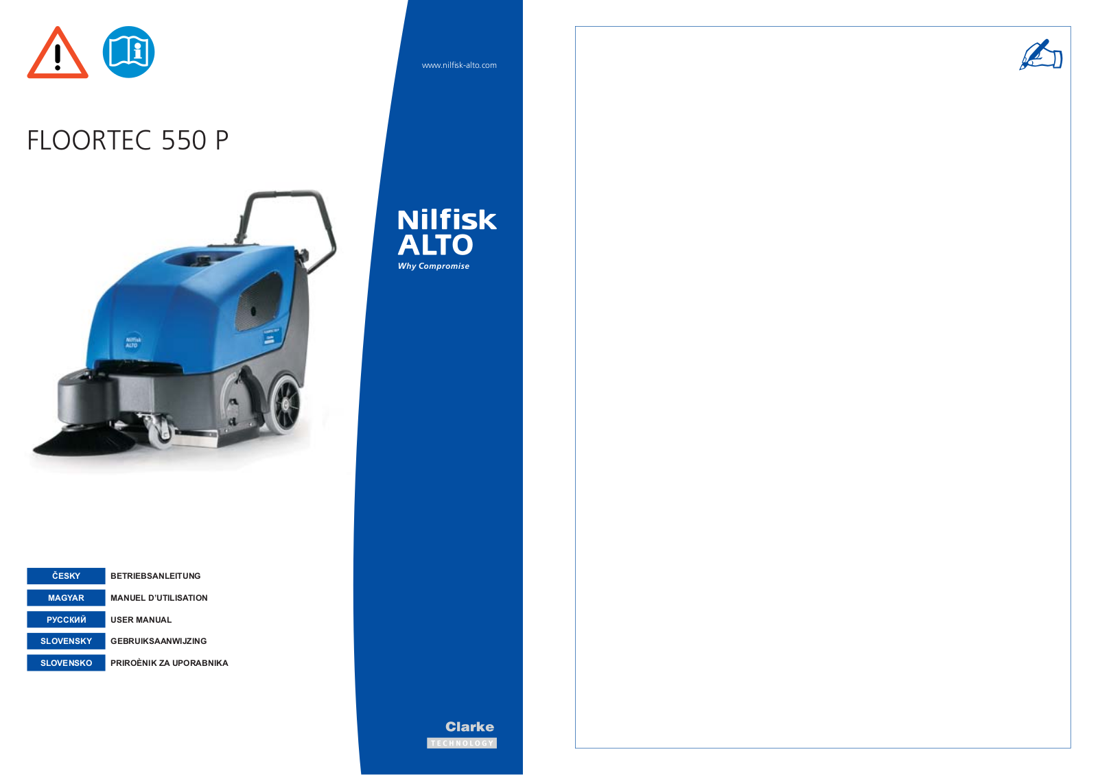 Nilfisk FLOORTEC 550 P User Manual