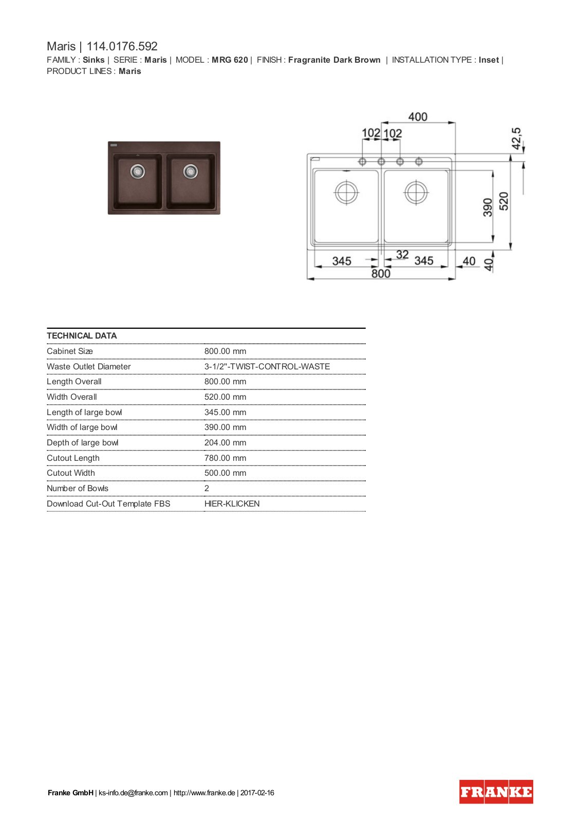 Franke 114.0176.592 Service Manual