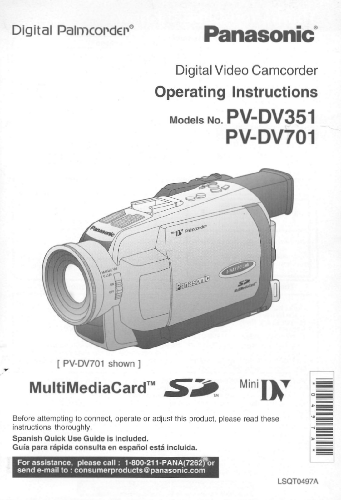 Panasonic PV-DV701 Operating Instruction