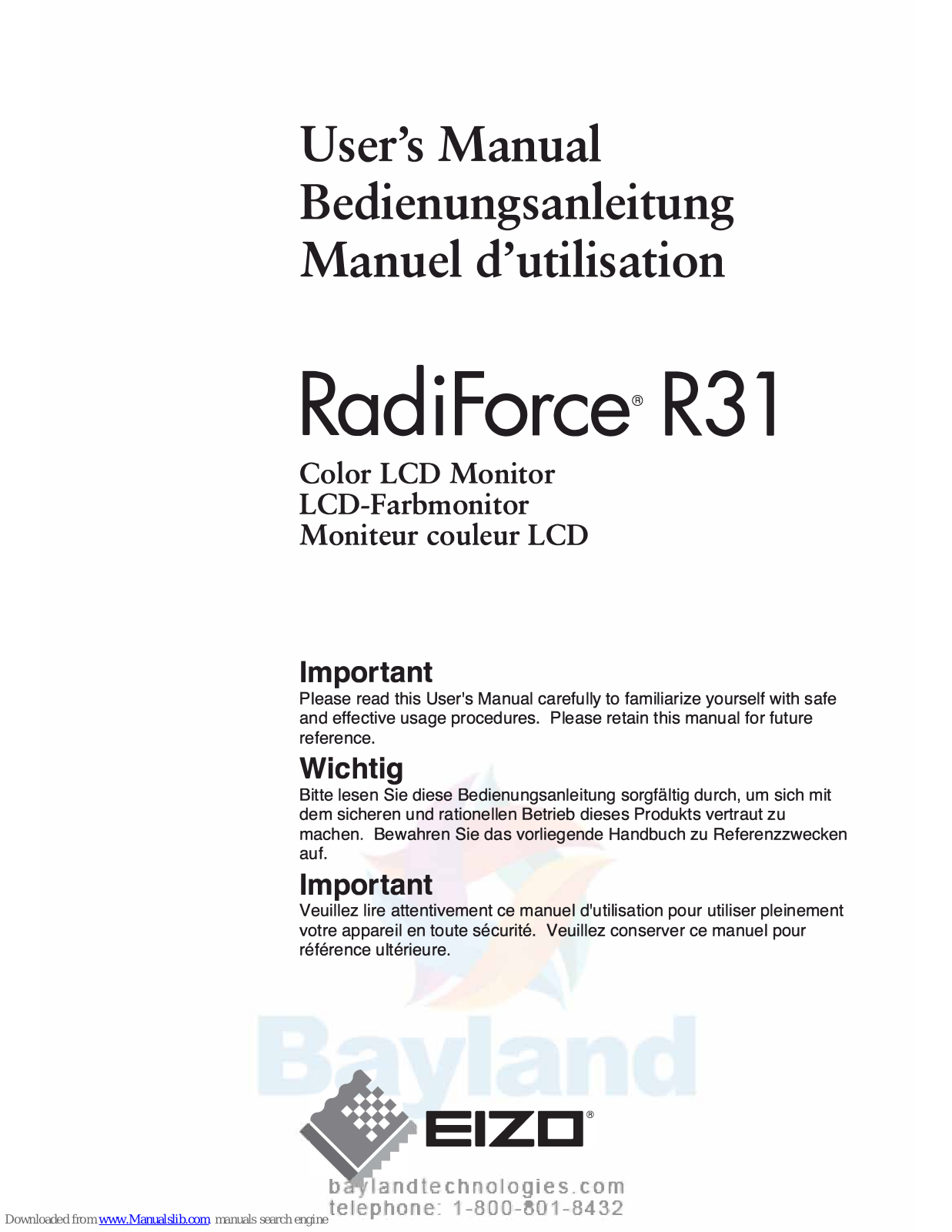 Eizo RadiForce R31 User Manual