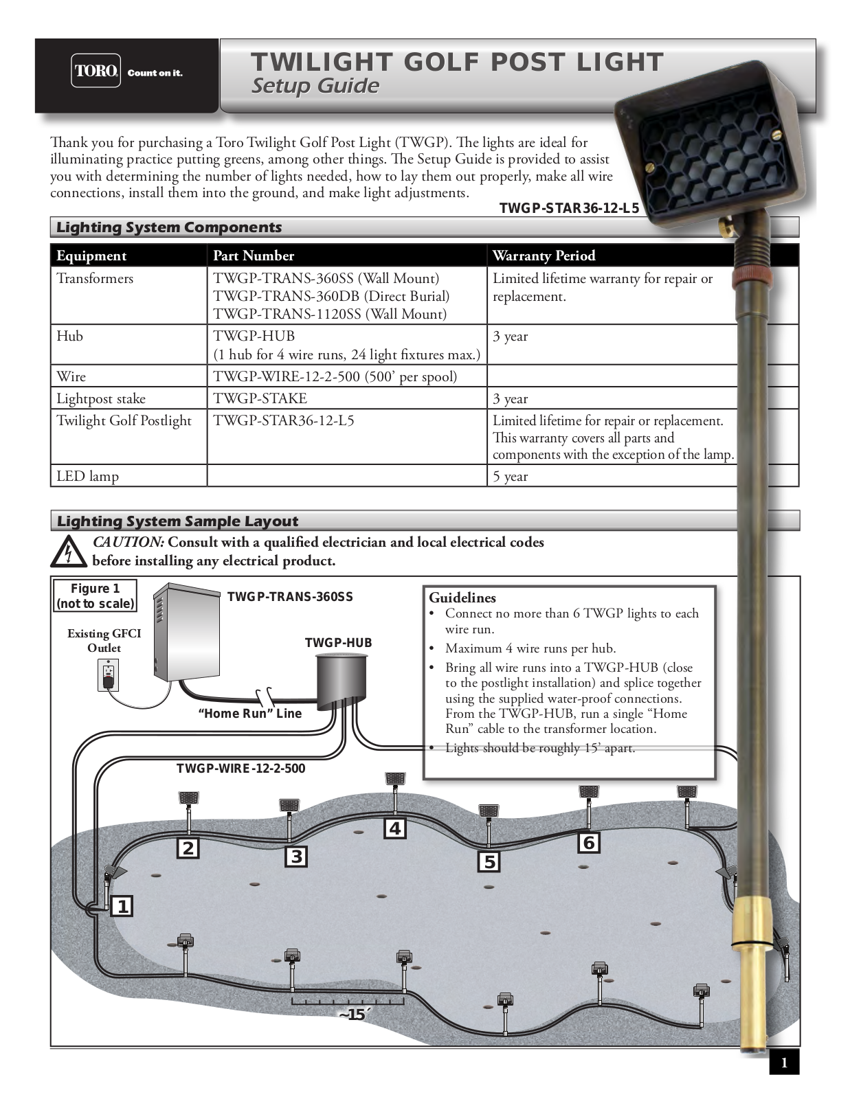 Toro Quick-Connect Perimeter Lighting, Twilight Golf Cup Design Guide