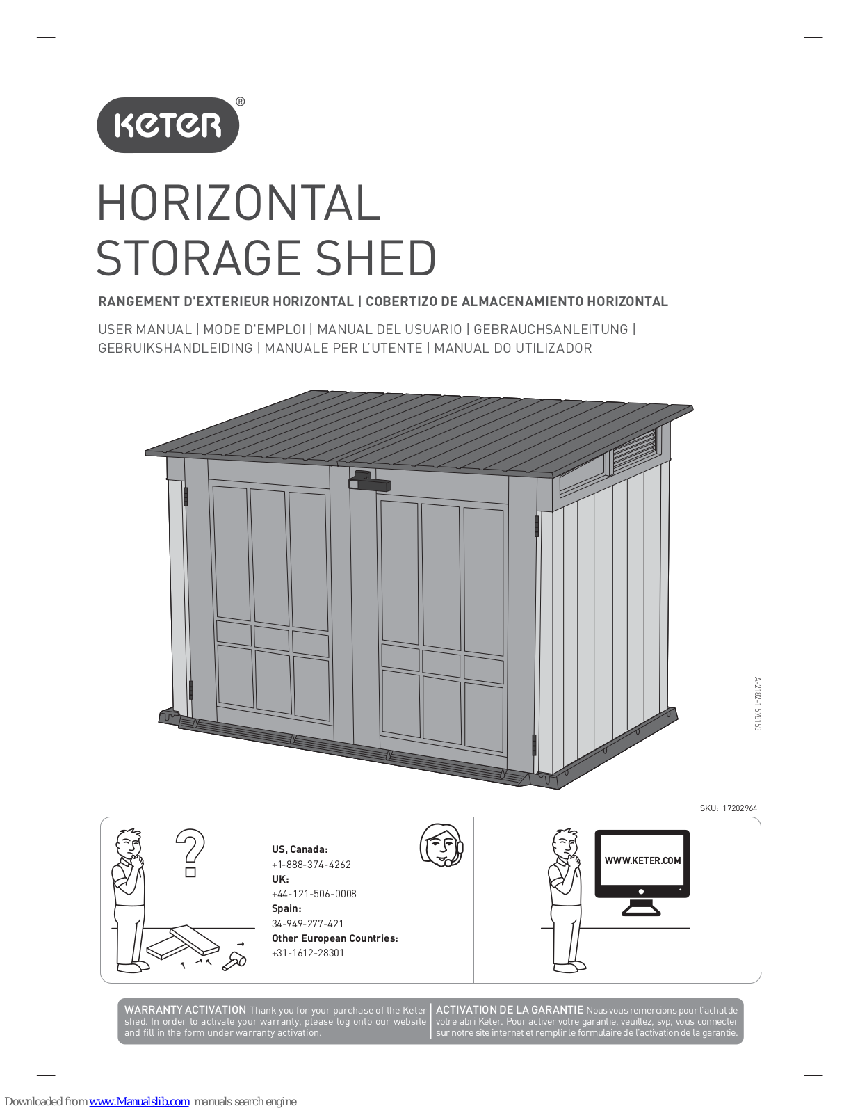 Keter HORIZONTAL STORAGE SHED User Manual