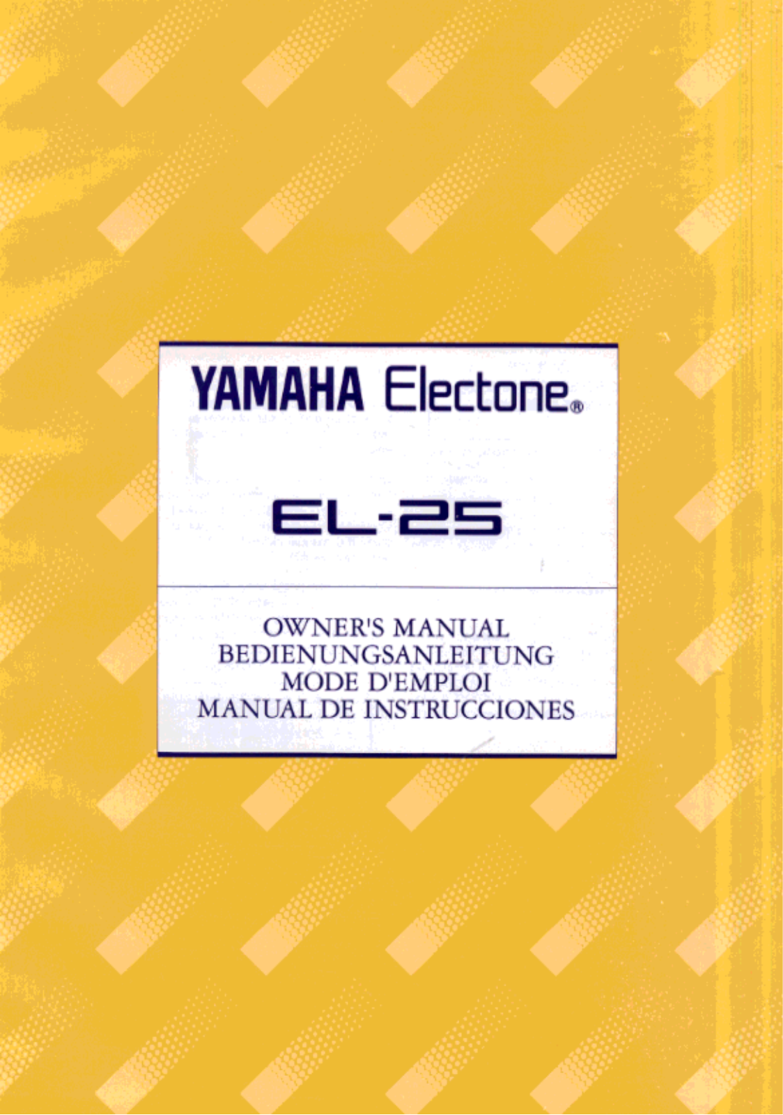 Yamaha EL-25 User Guide