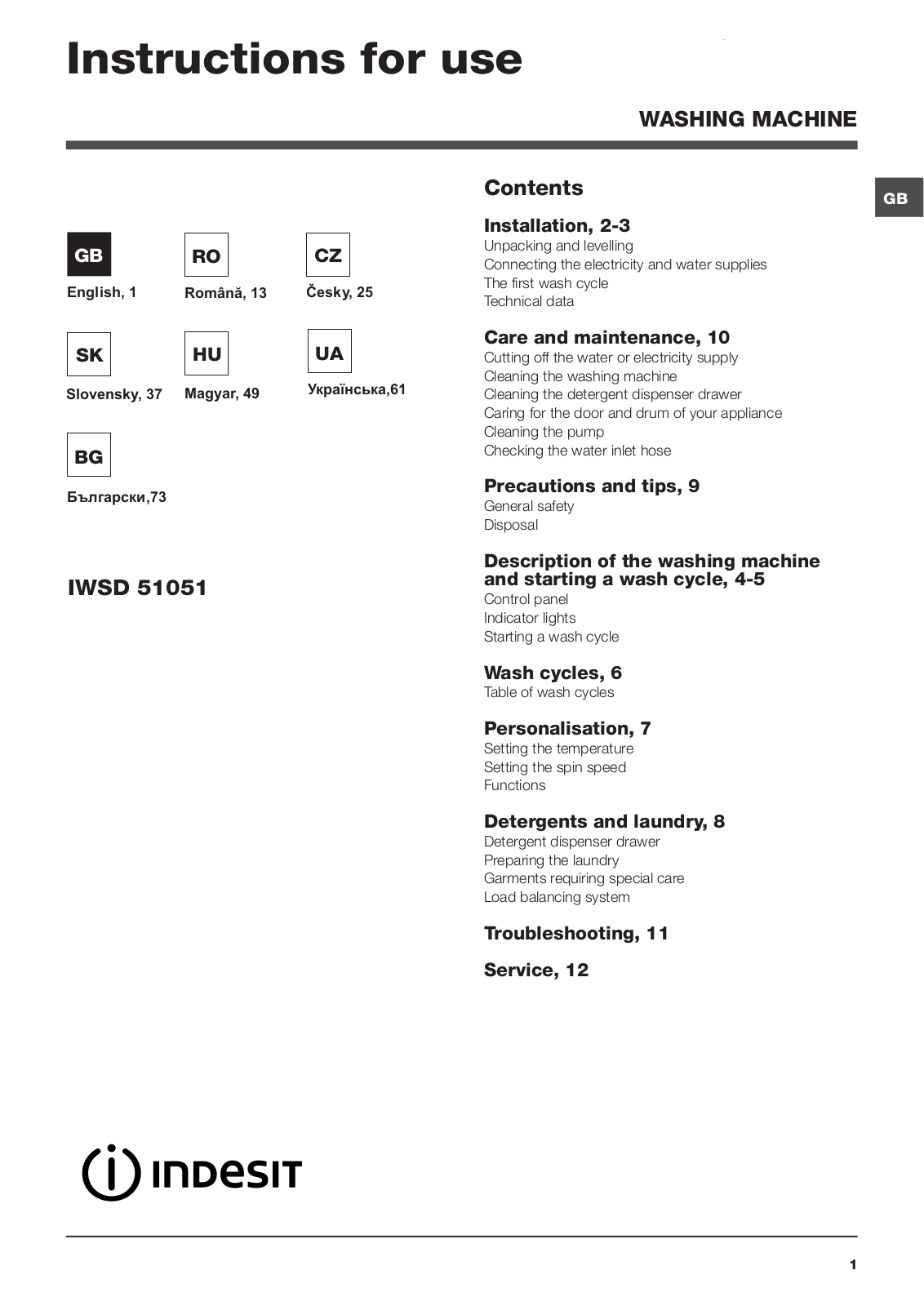 Indesit IWSD 51051 C ECO EU User Manual