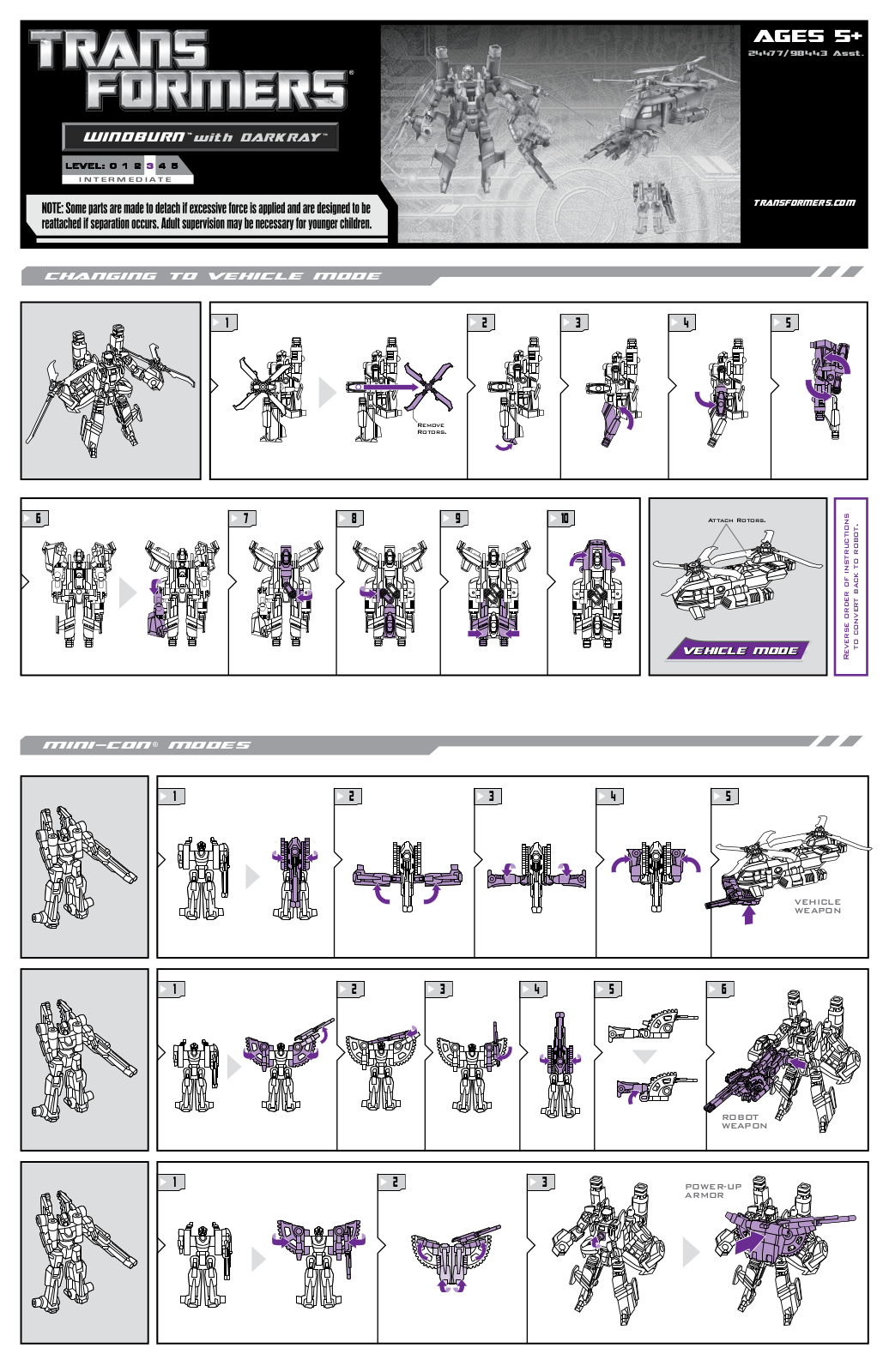 HASBRO Transformers Windburn with Darkray User Manual