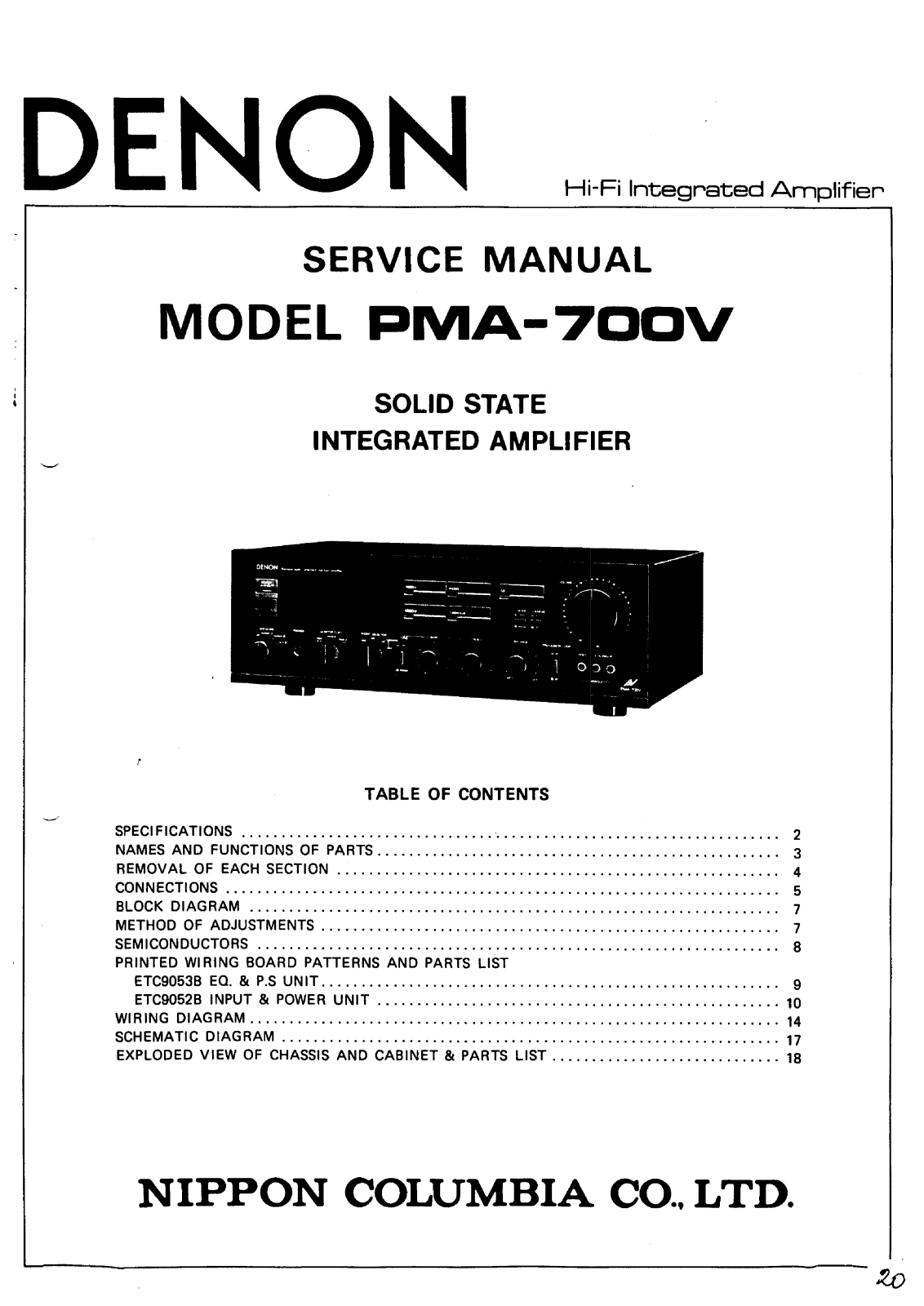 Denon PMA-700V Service Manual 1