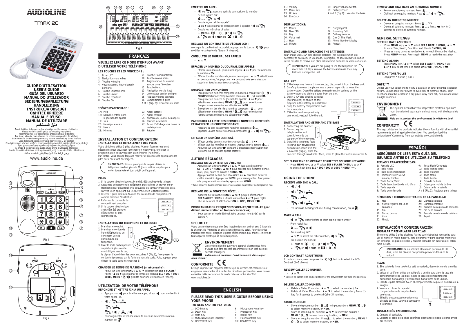 Audioline Tmax 20 Operating Instructions