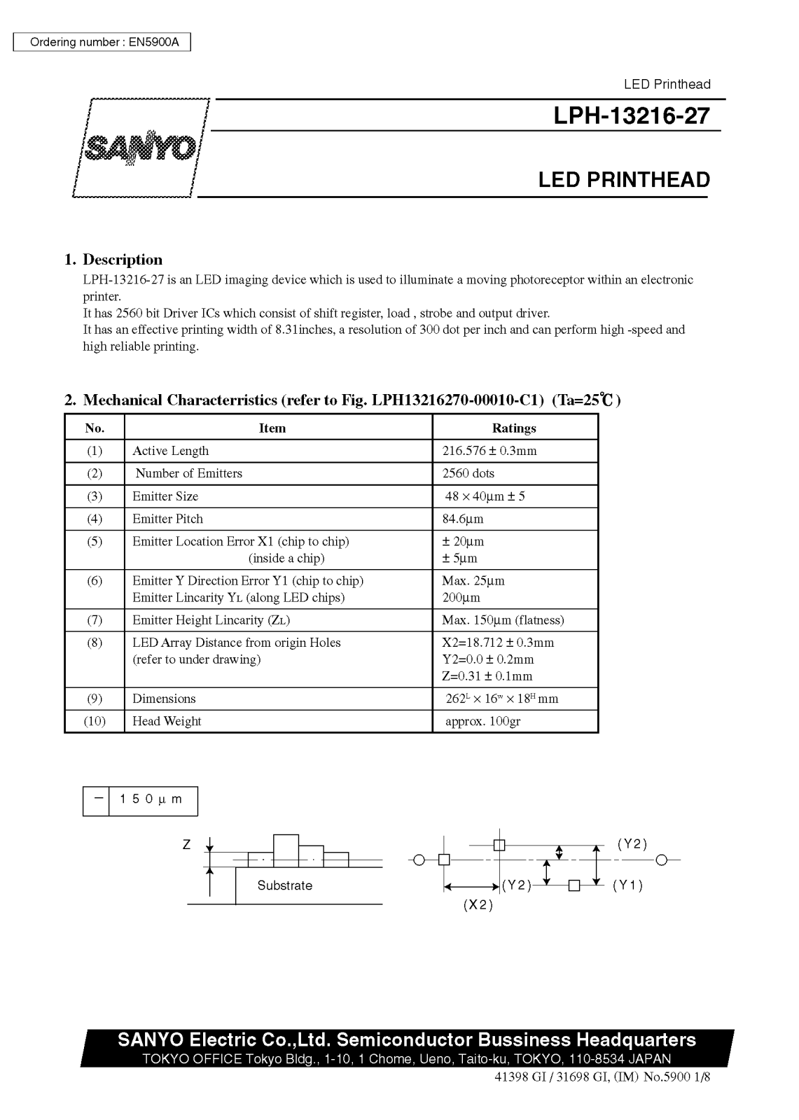 SANYO LPH-13216-27 Datasheet