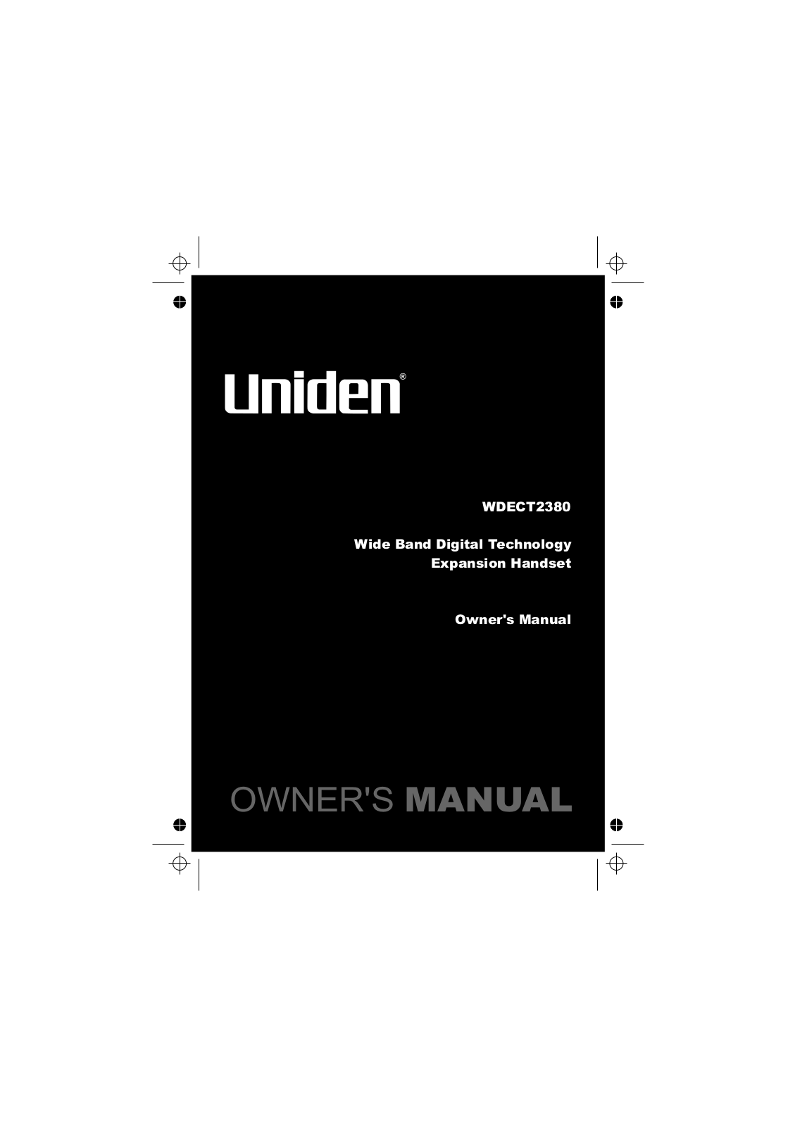 Uniden WDECT2380 User Manual