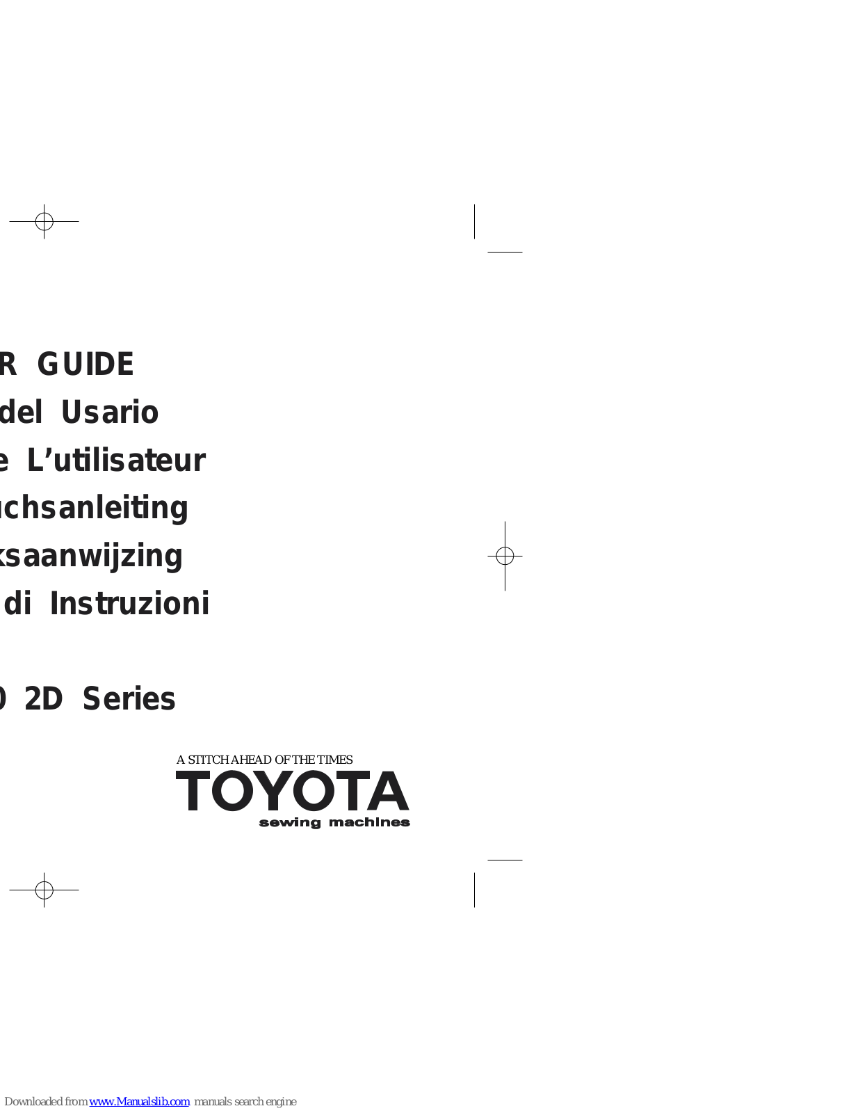 Toyota DE224, RS2000 2D Series User Manual