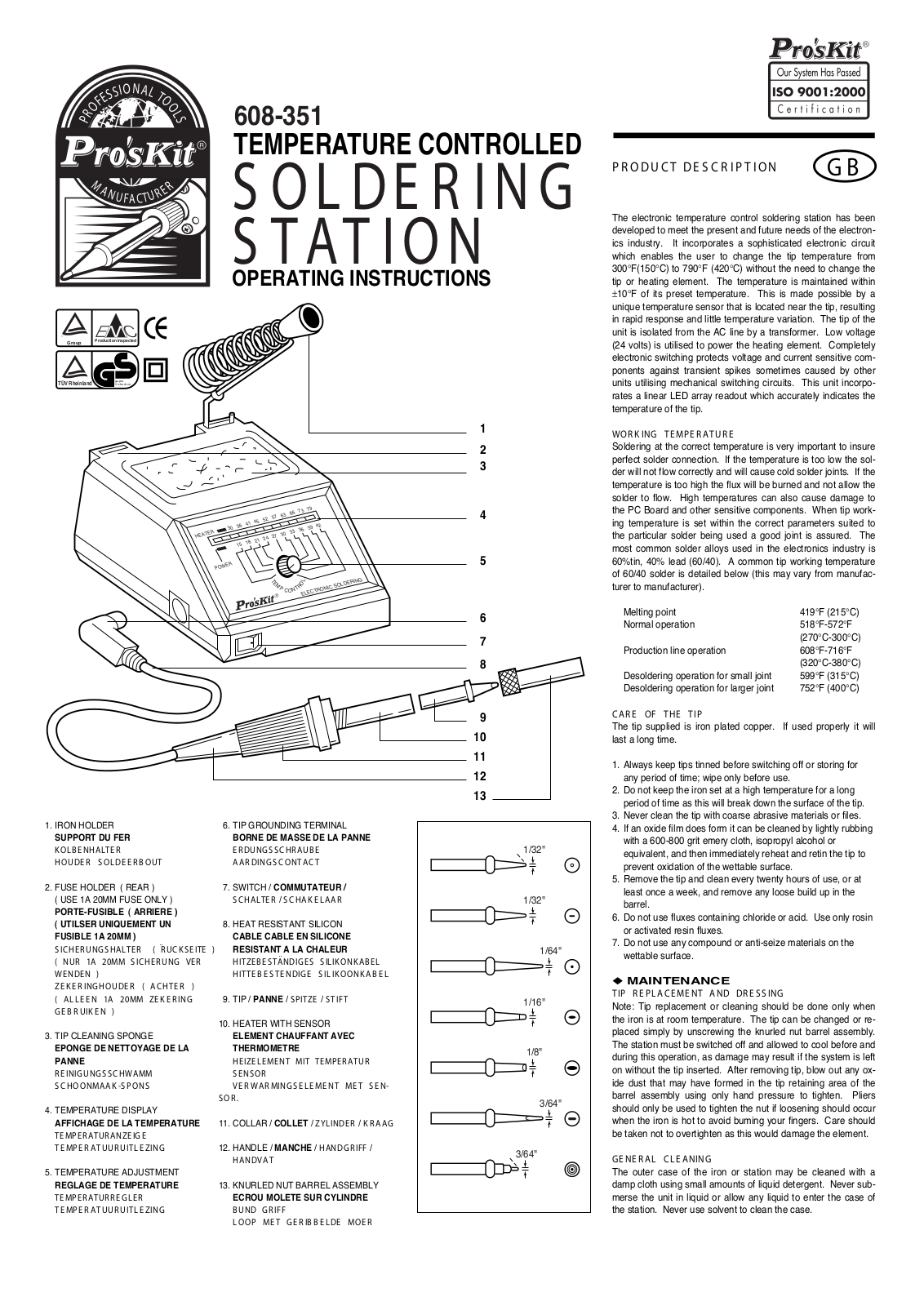 Prokit's Industries 608-351 User Manual