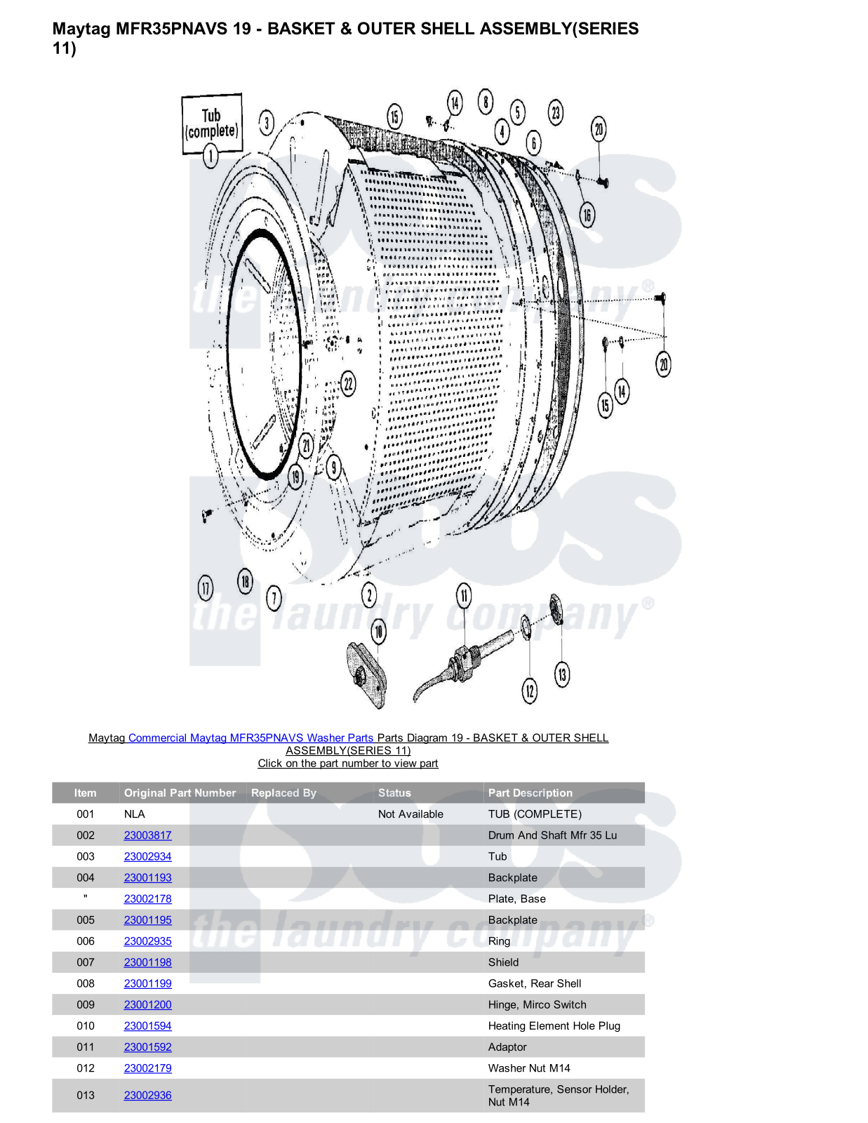 Maytag MFR35PNAVS Parts Diagram