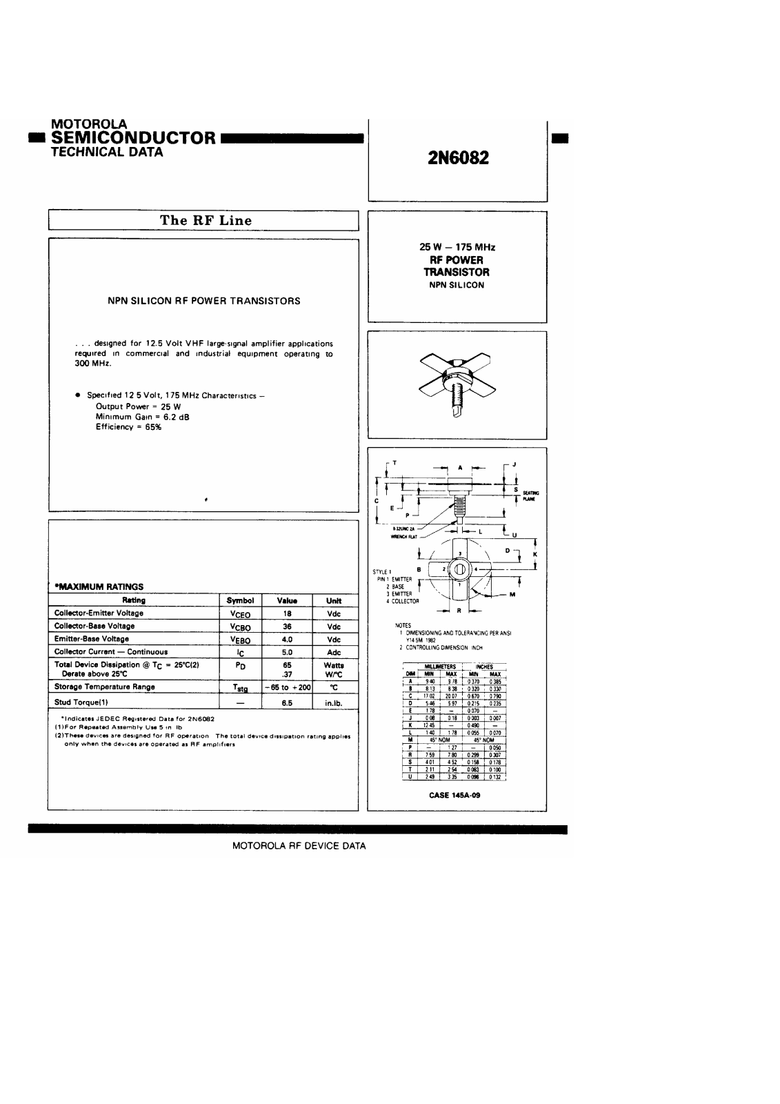 Datasheets 2N6082 Datasheet - ManualMachine.com
