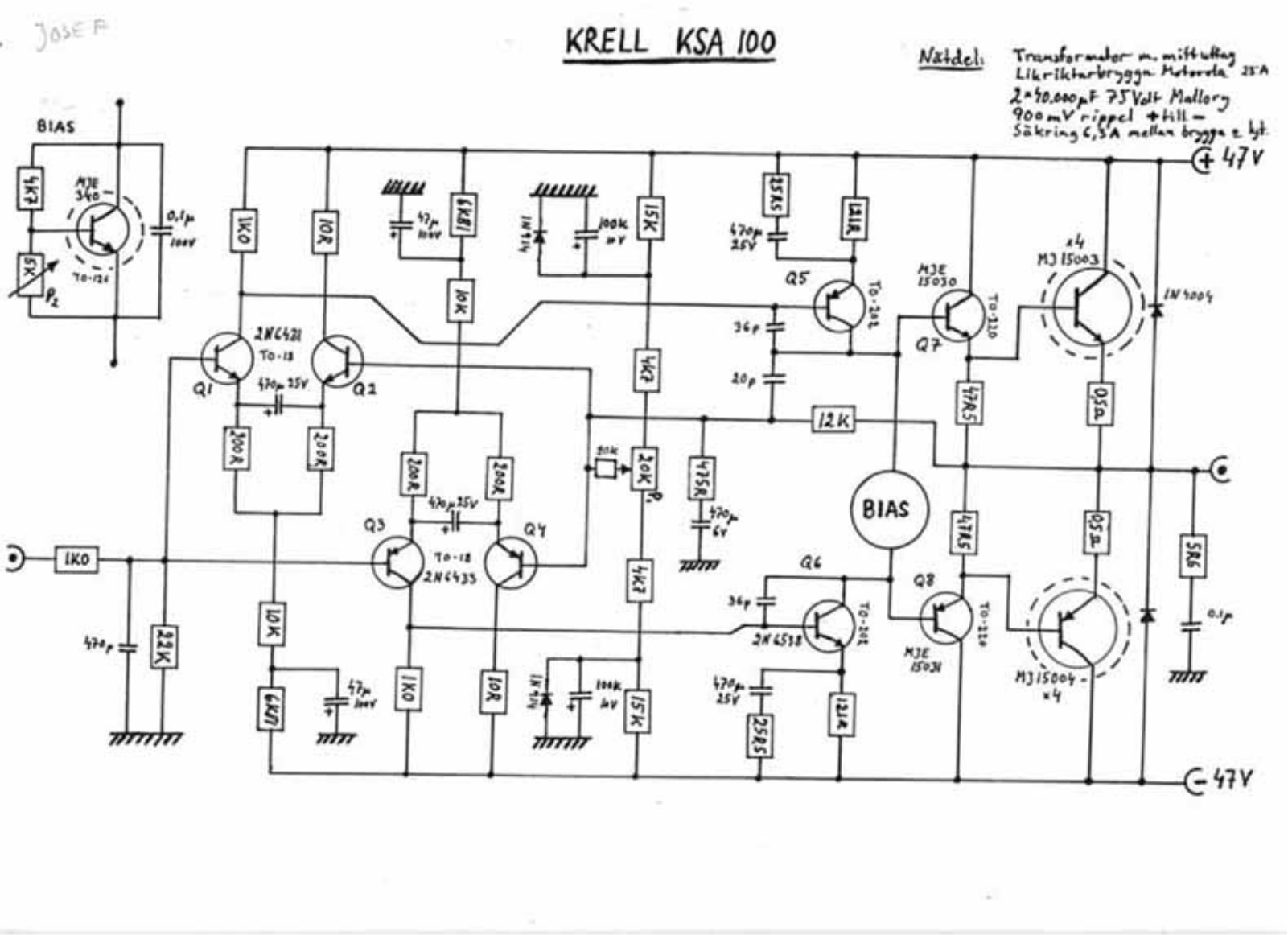 Krell KSA-100 Schematic