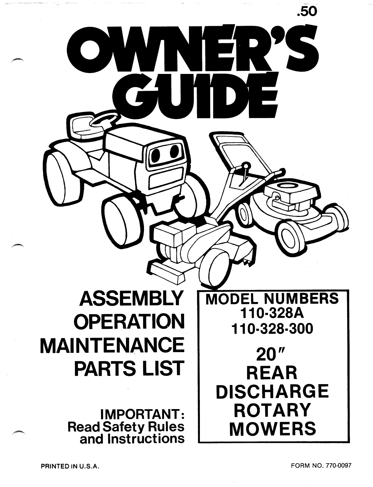 MTD 110-328-300 User Manual