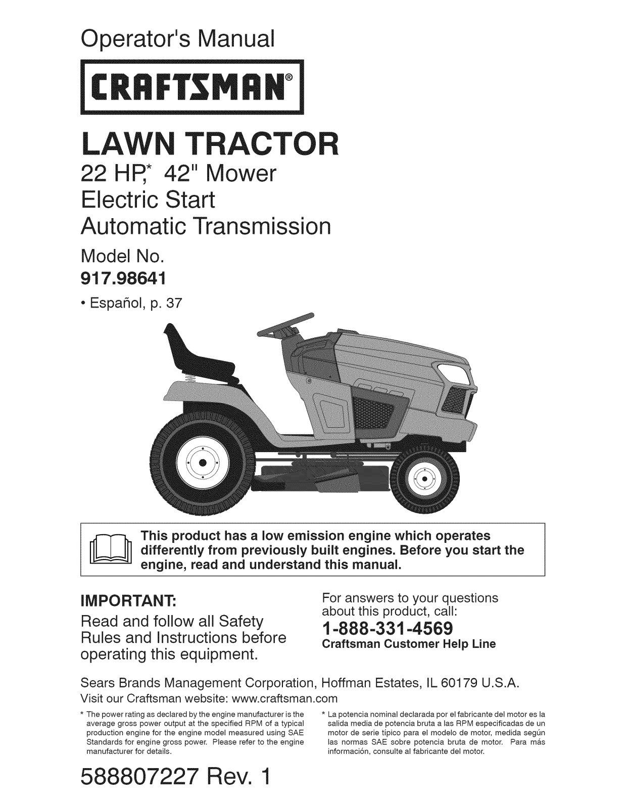 Craftsman 917986411 Owner’s Manual