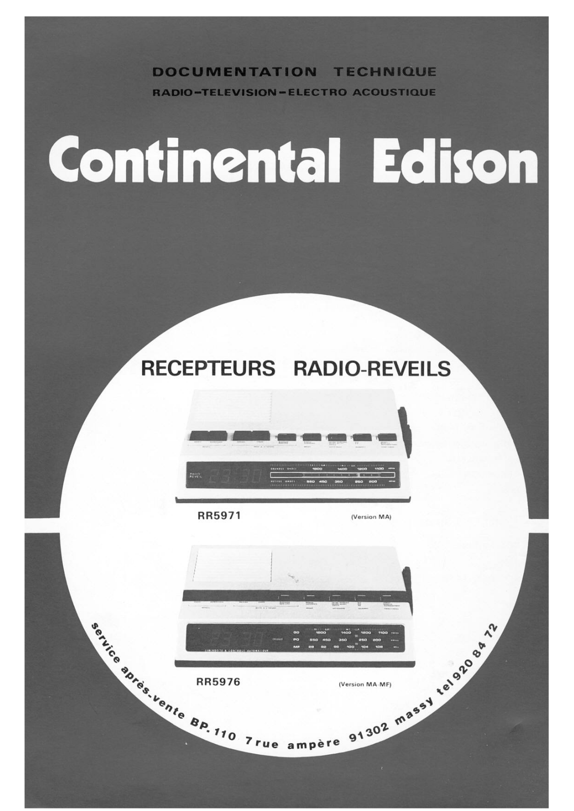 Continental Edison RR-5971 Service Manual