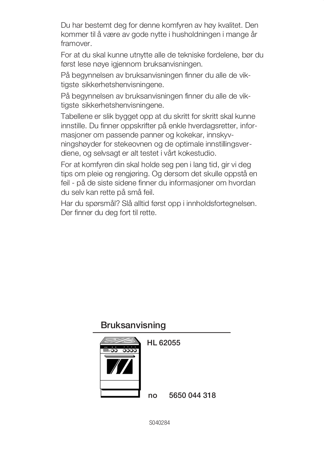 Siemens HL62055 User Manual