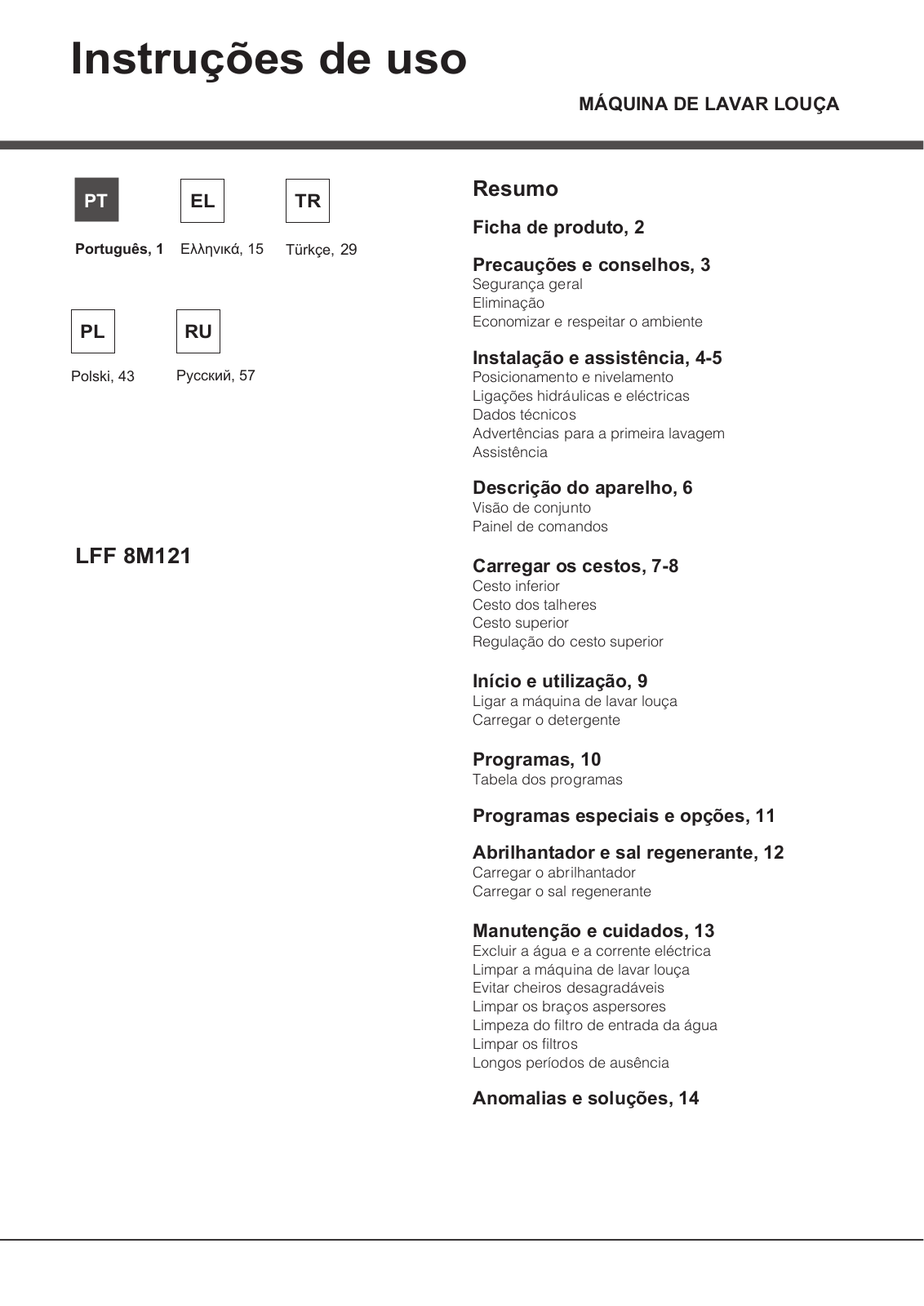 Hotpoint Ariston LFF 8M121 OCX EU User Manual