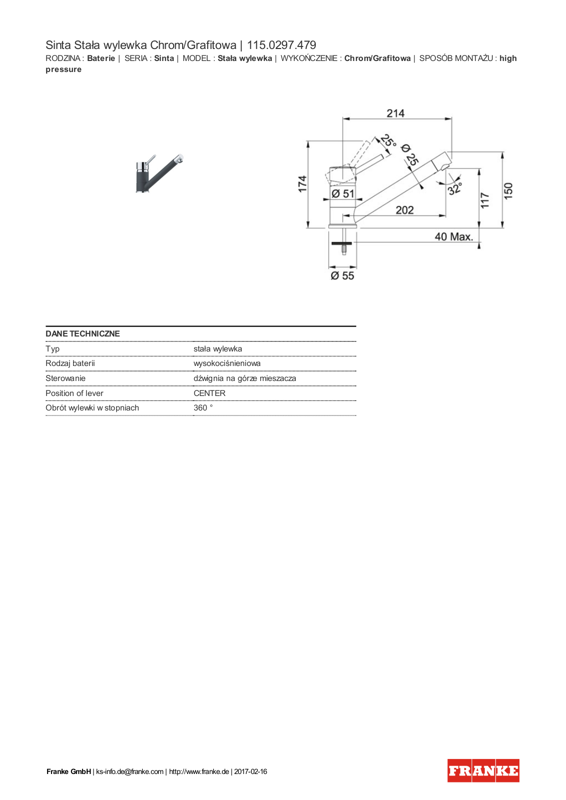 Franke 115.0297.479 Service Manual